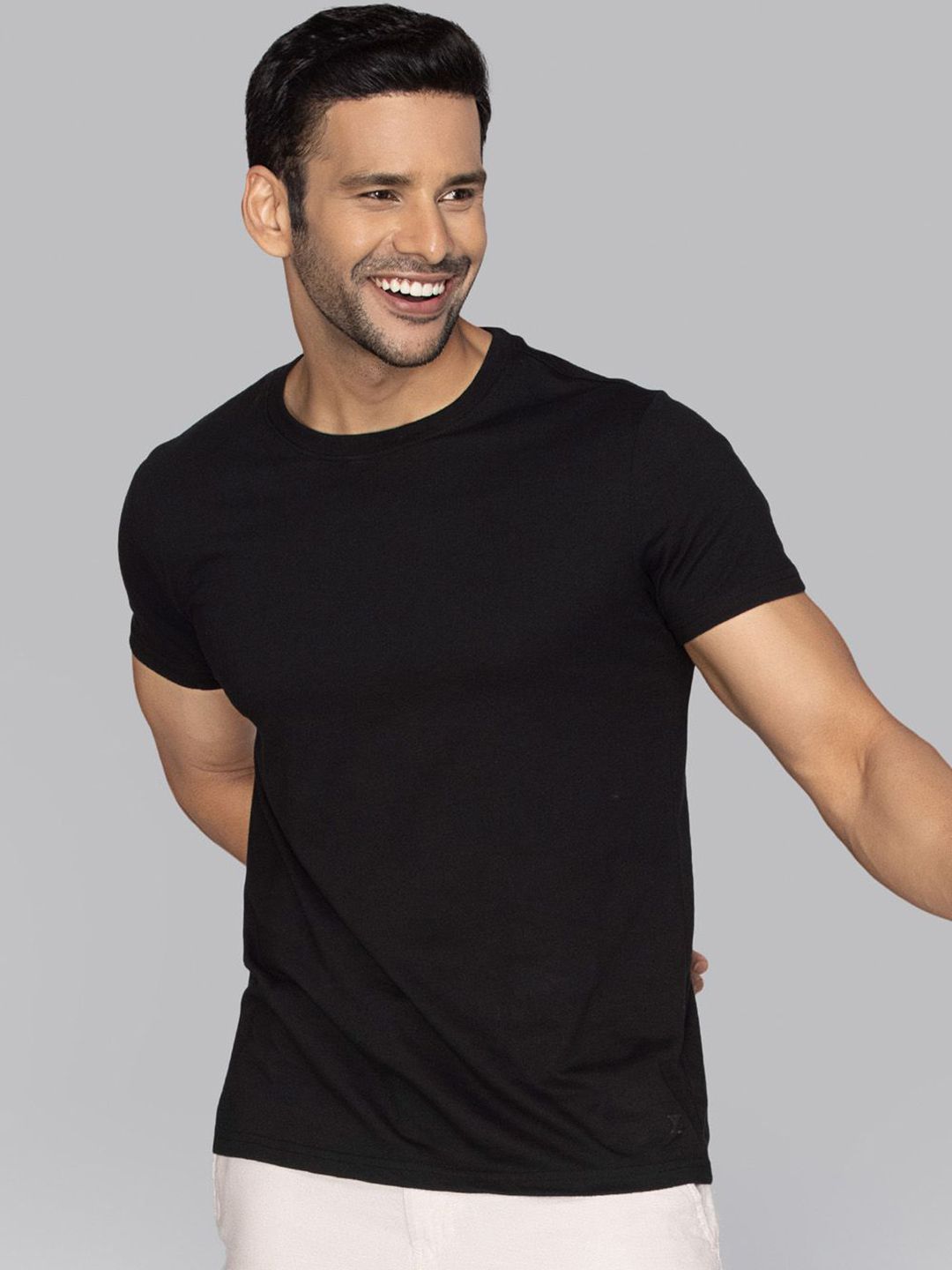 XYXX Cotton Rich Solid Code T-shirt for Men