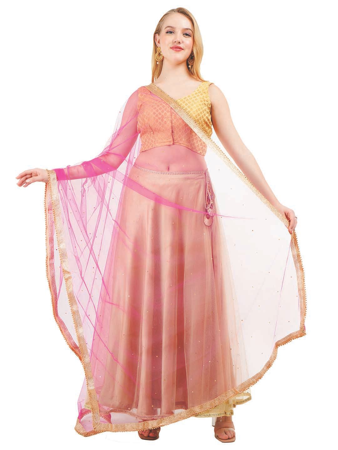 Way2Like Embellished Beads and Stones Net Scarf Hijab Dupatta