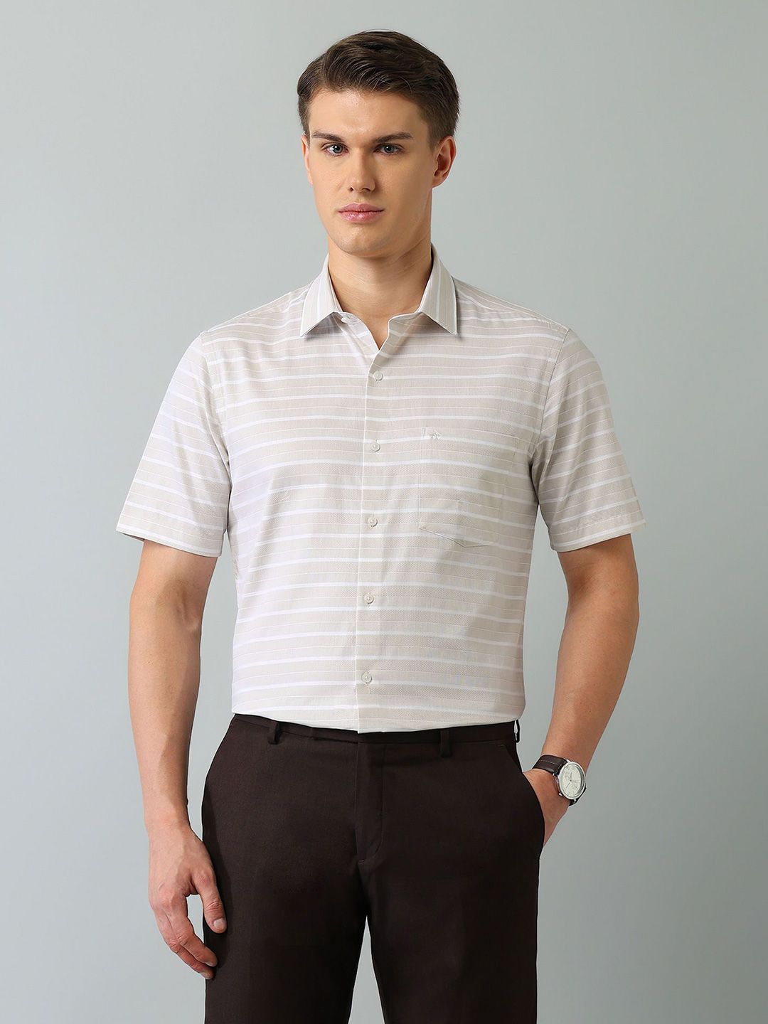 Arrow Men Classic Horizontal Stripes Opaque Striped Casual Shirt