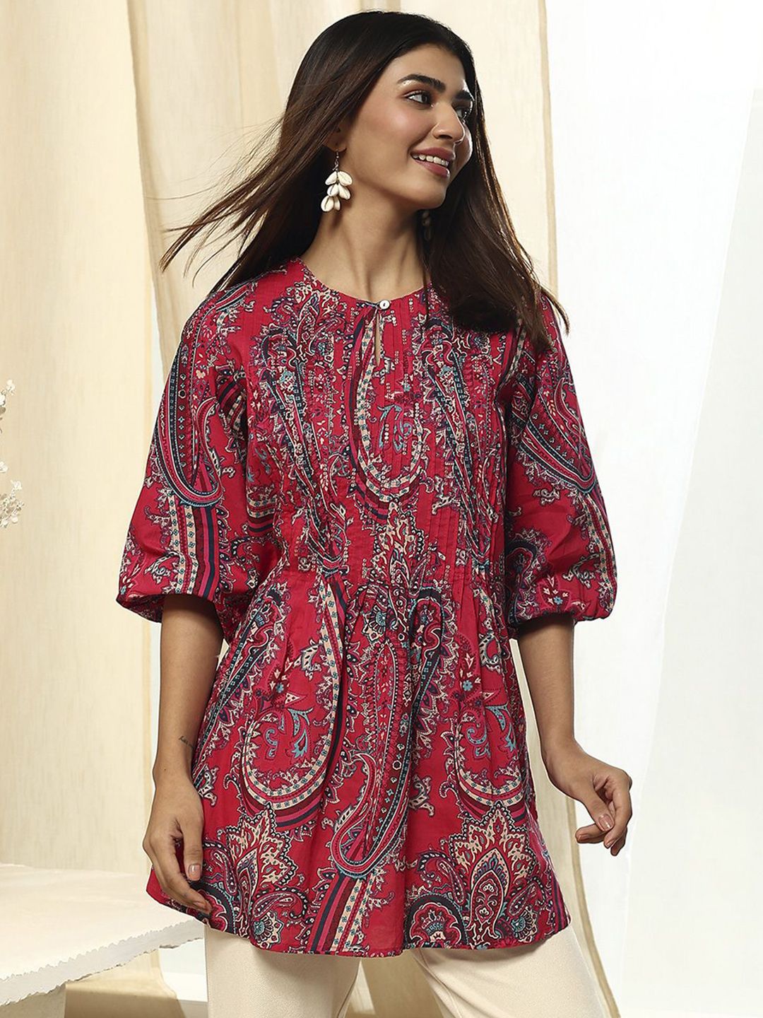Biba Biba Paisley Printed Pure Cotton Kurti