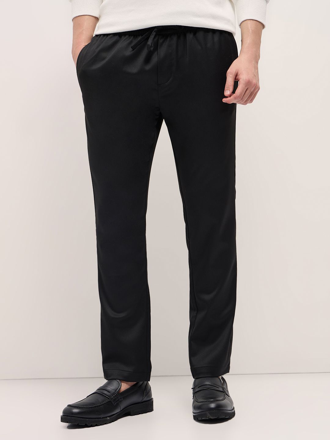 THE BEAR HOUSE Men Solid Slim Fit Formal Trousers