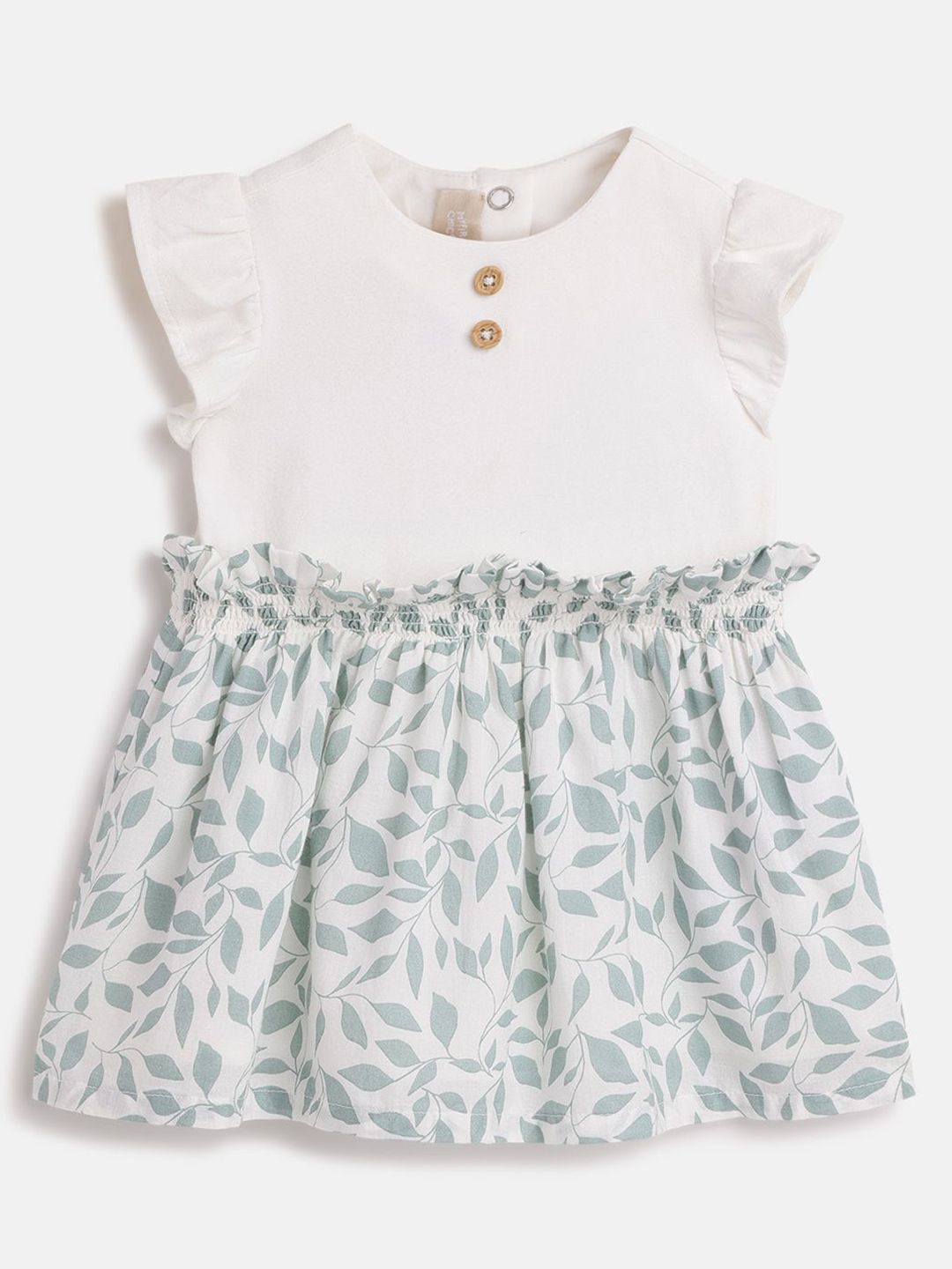 Chicco Girls Tropical Printed Cotton A-Line Knee Length Dress