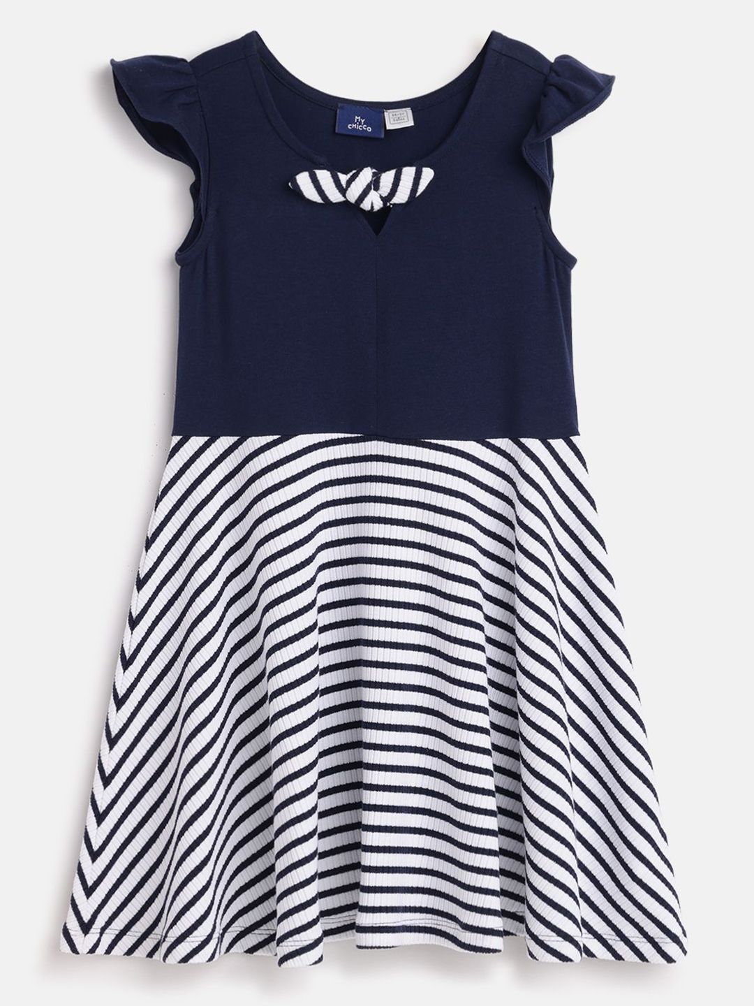 Chicco Girls Striped Fit & Flare Dress