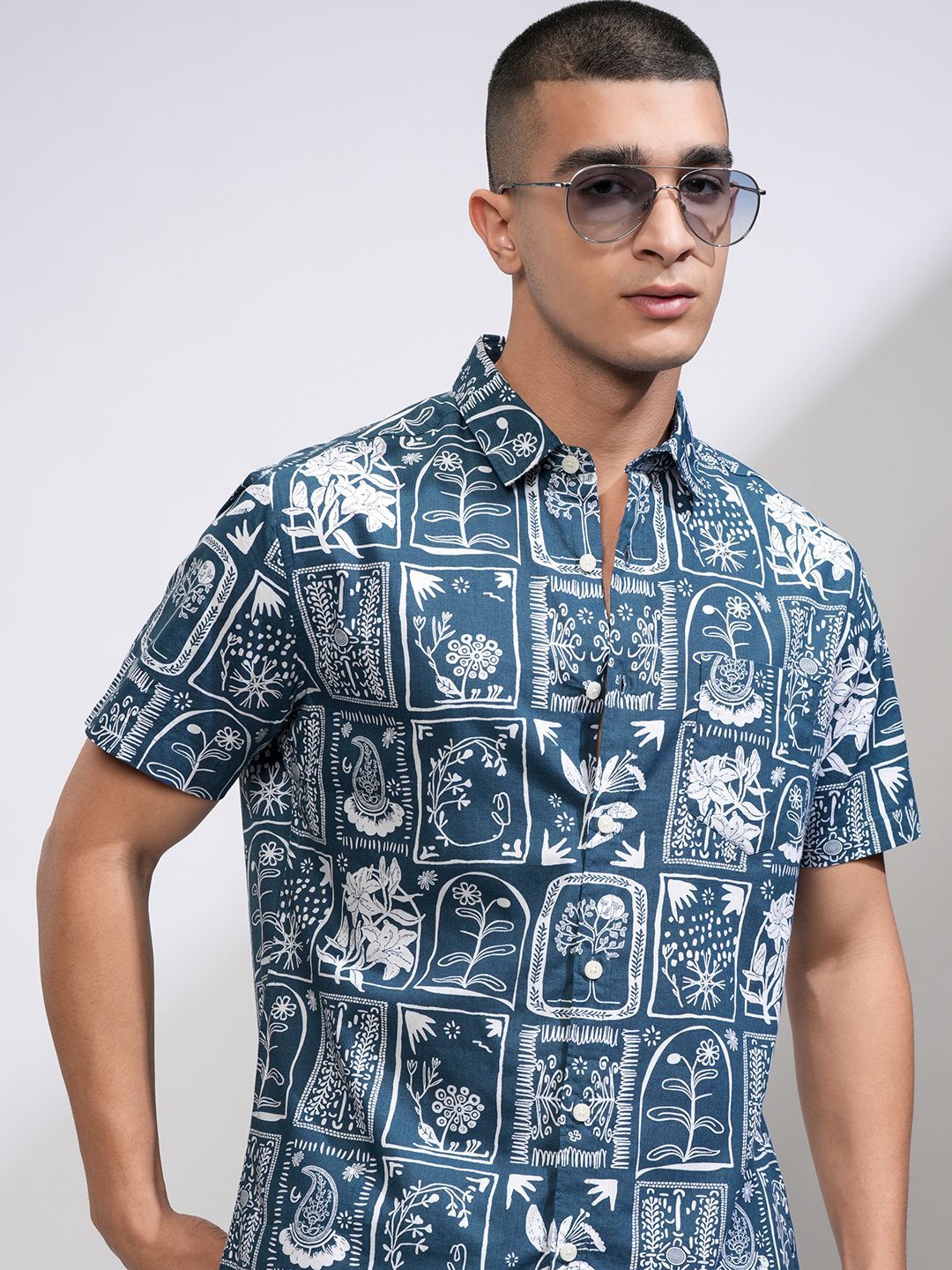 HIGHLANDER Men Printed Slim Fit Slim Fit Casual shirt