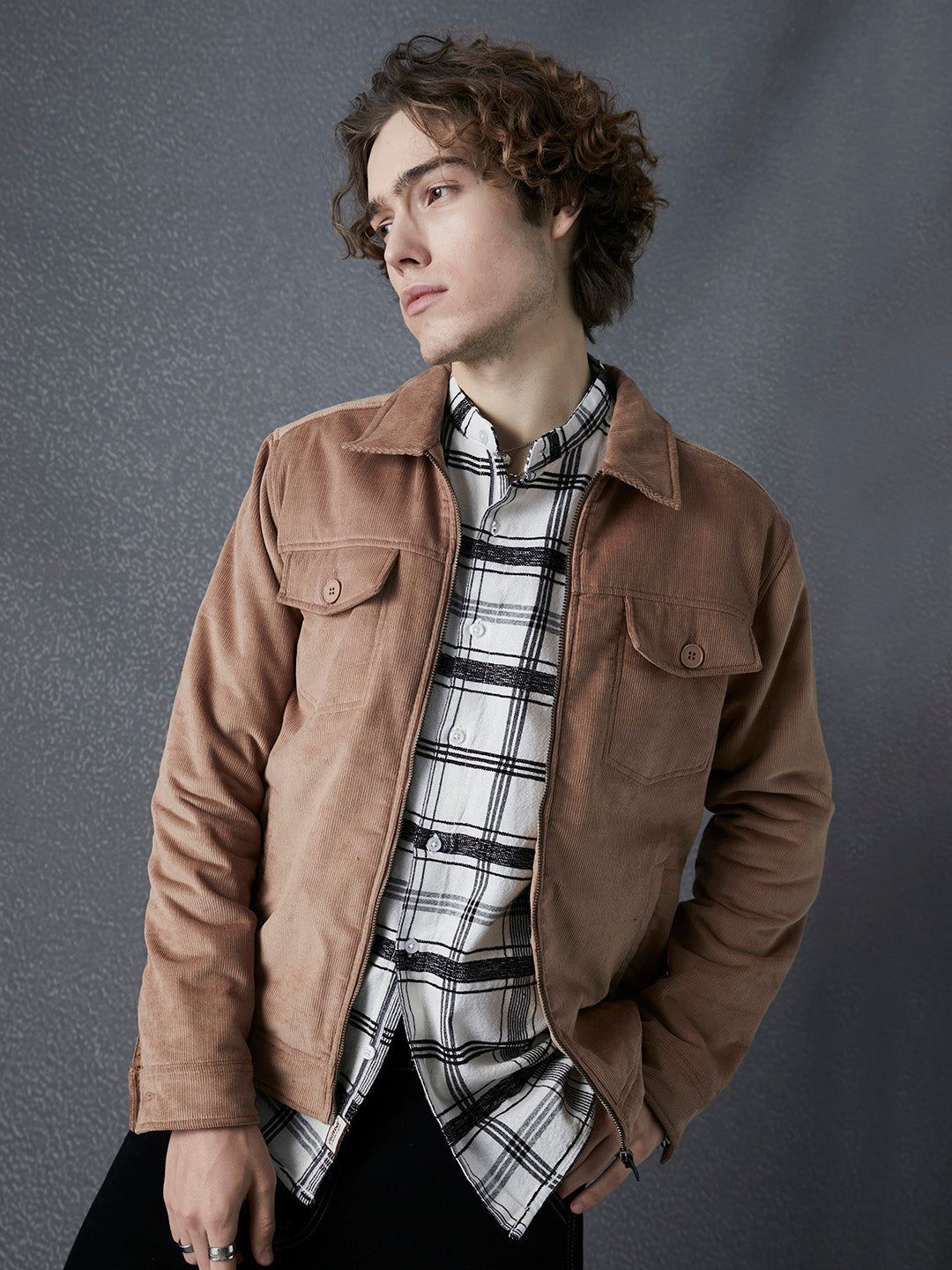 VOLTEDGE Men Spread Collar Solid Cotton Casual Lightweight Tailored Jacket