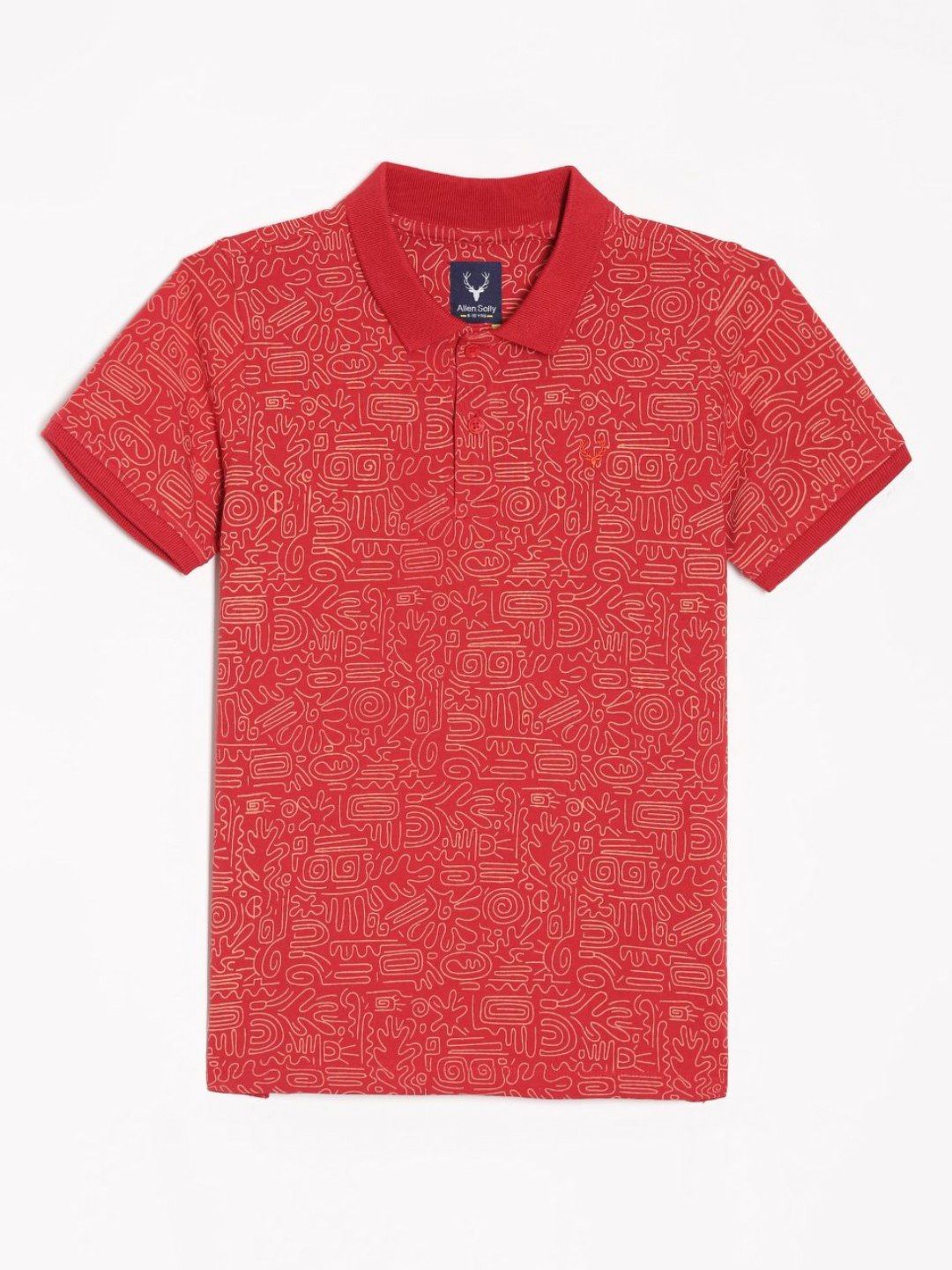 Allen Solly Junior Boys Abstract Printed Polo Collar Cotton T-shirt