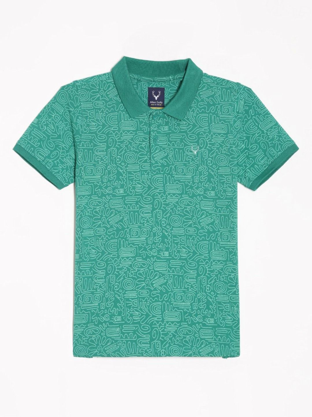 Allen Solly Junior Boys Abstract Printed Polo Collar Cotton T-shirt