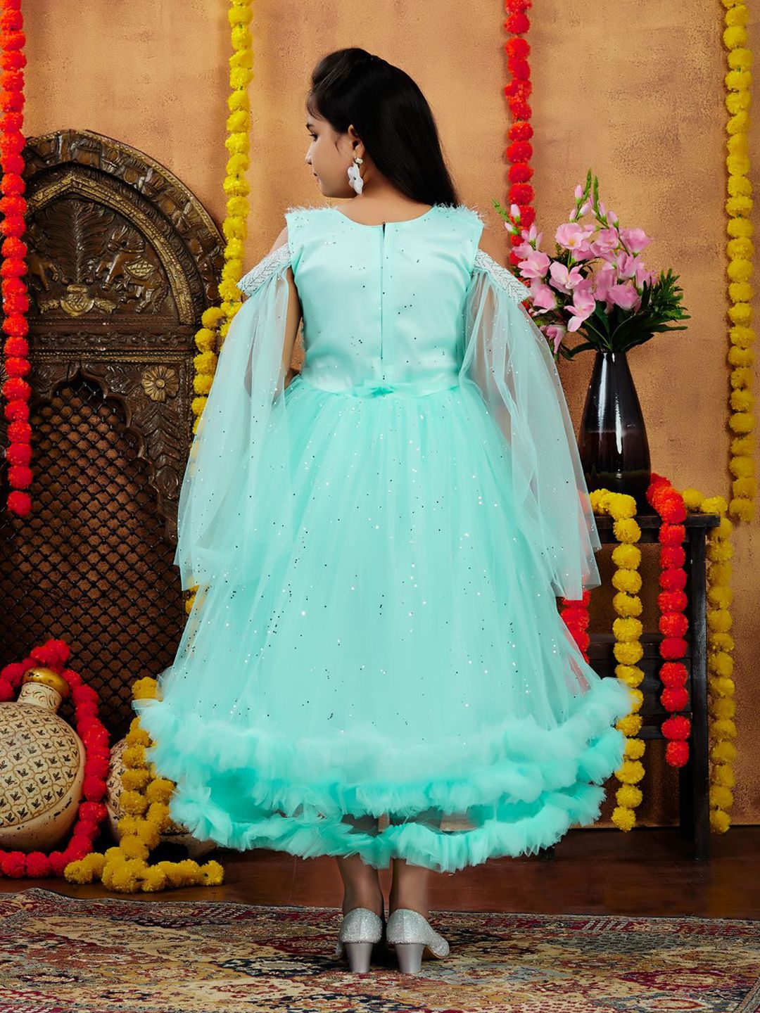 Buy YK Girls Embellished Net Maxi Dress - Dresses for Girls 32357913 |  Myntra