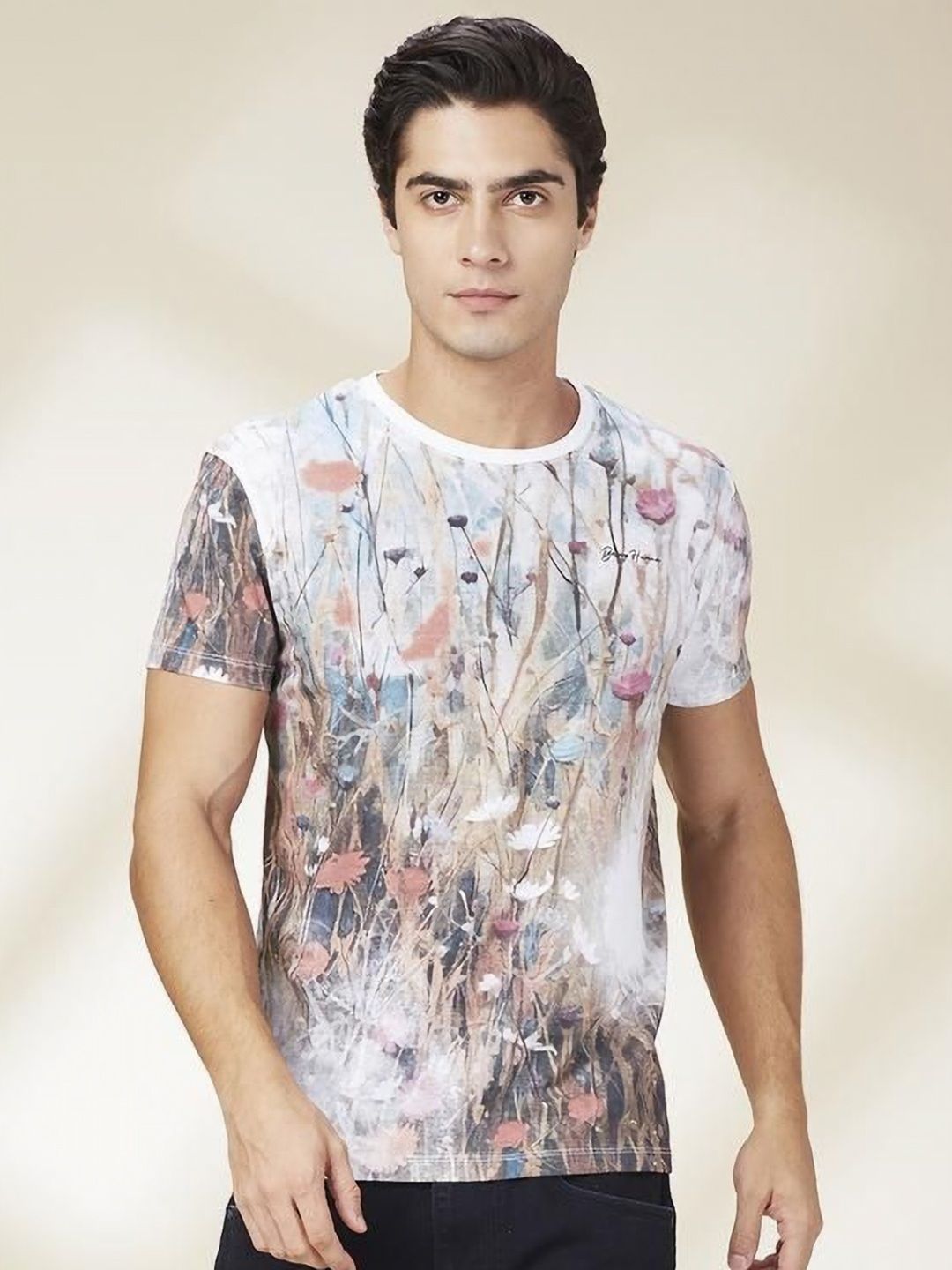 Being Human Men Solid Round Neck Cotton T-shirt