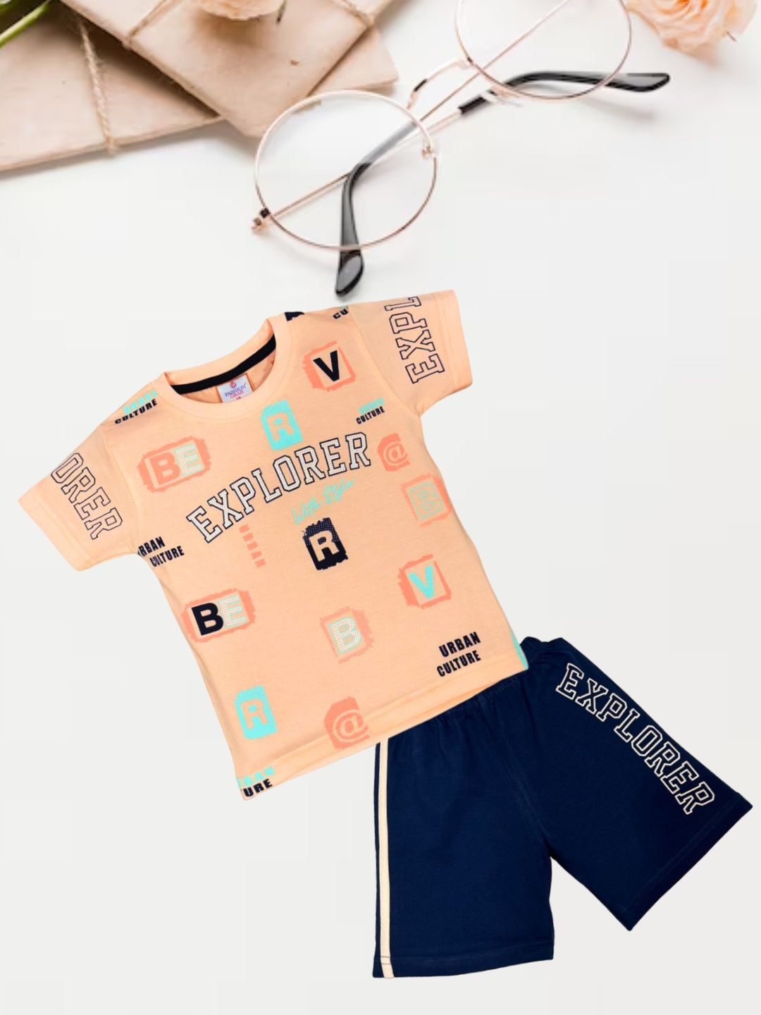 FASHION GRAB Infant Kids Printed Pure Cotton T-Shirt With Shorts