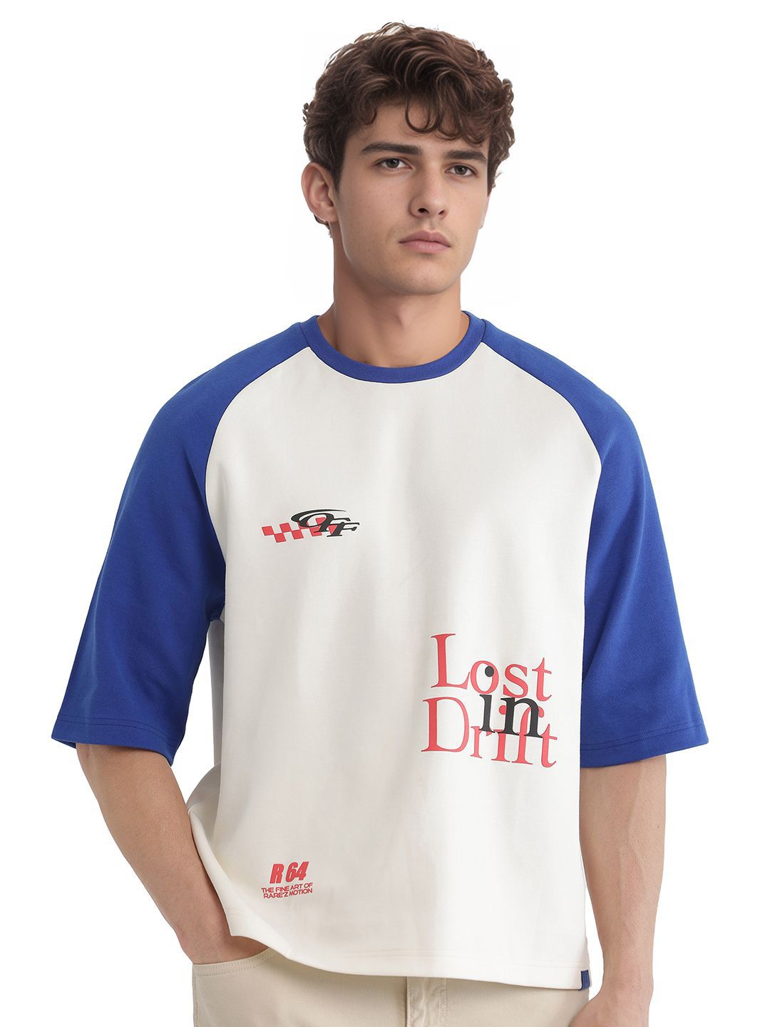 RARE RABBIT Men Typography Printed Round Neck Cotton Oversized T-shirt deal from myntra RARE RABBIT Men Typography Printed Round Neck Cotton Oversized T-shirt deal from myntra