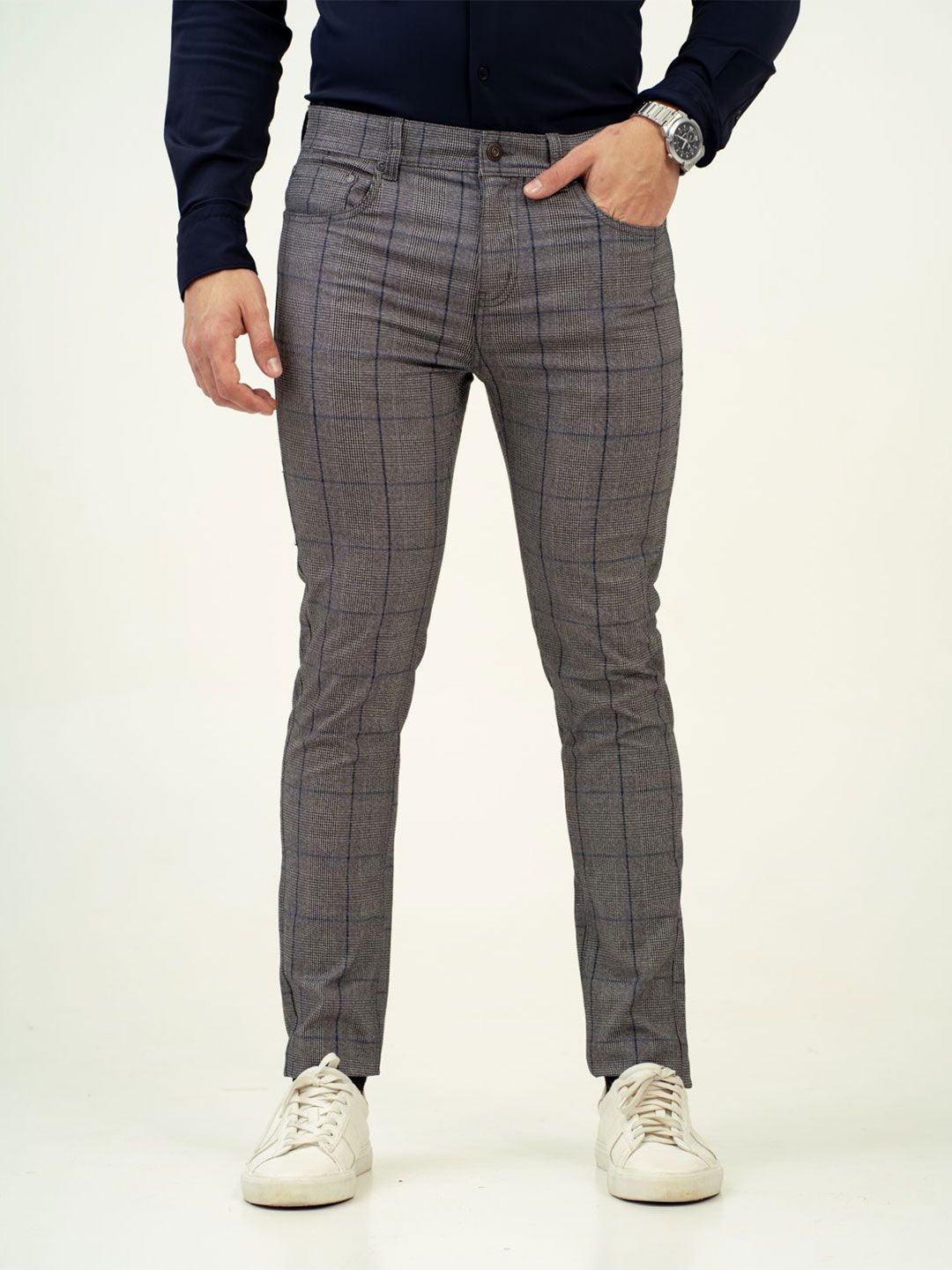 The Pant Project Men Metallica Checks Jeanos Slim Fit Stretchable Cotton Jeans