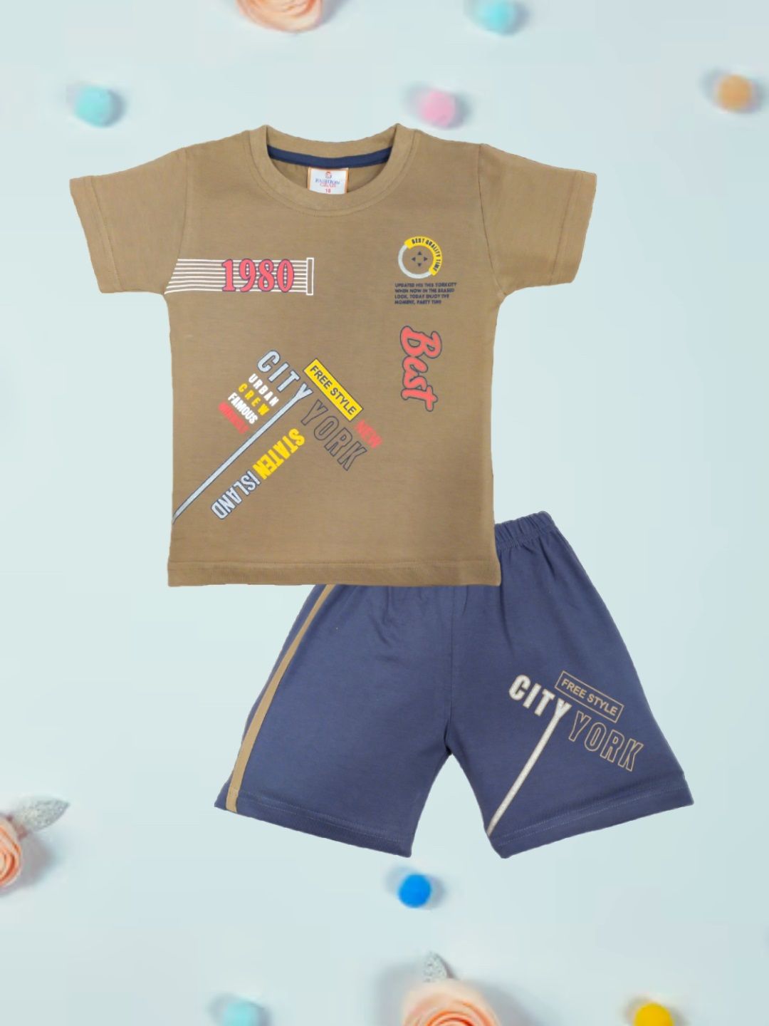 FASHION GRAB Infant Kids Printed Pure Cotton T-Shirt With Shorts