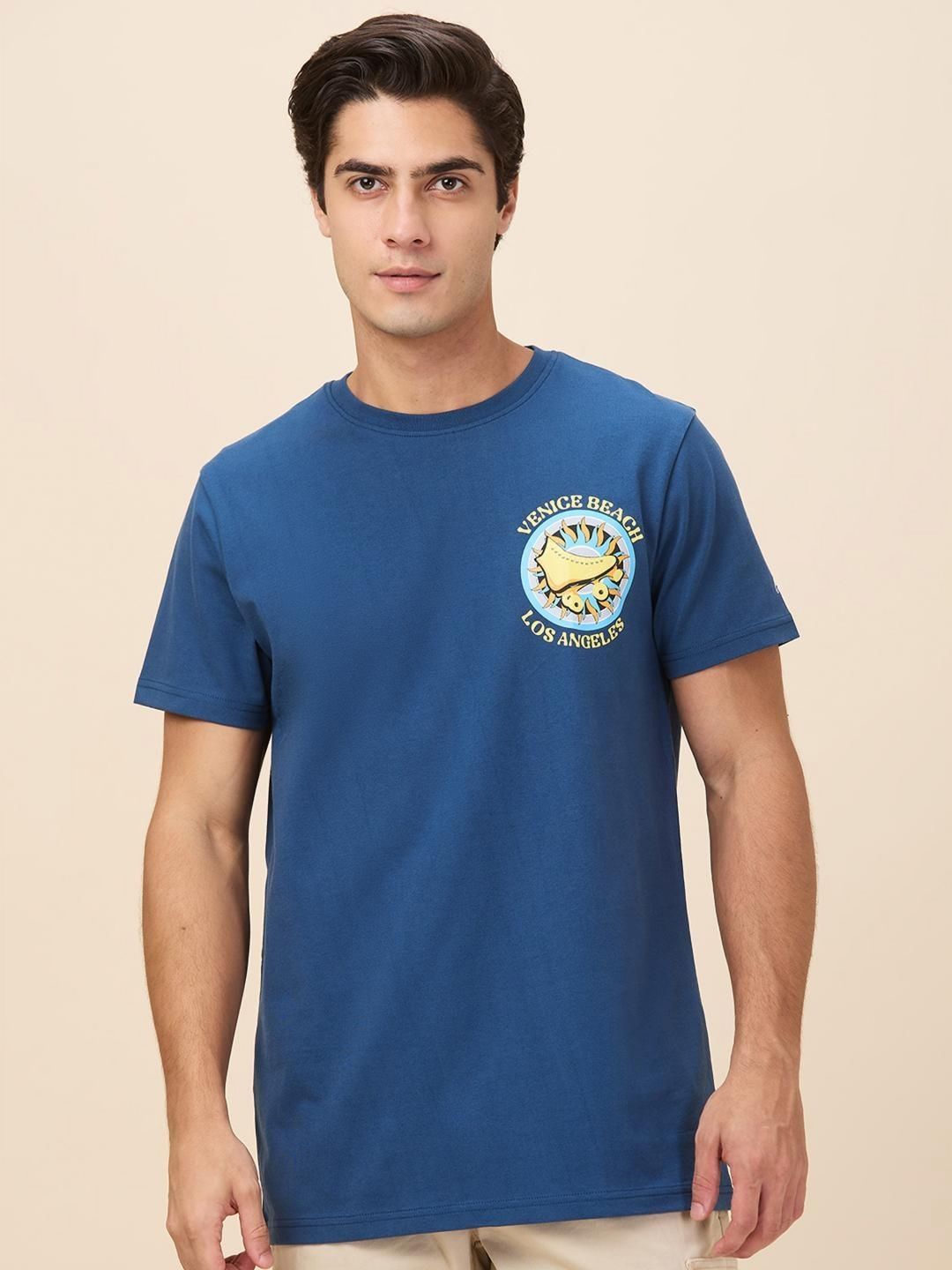 Being Human Men Typography Printed Round Neck Cotton Relaxed Fit T-shirt