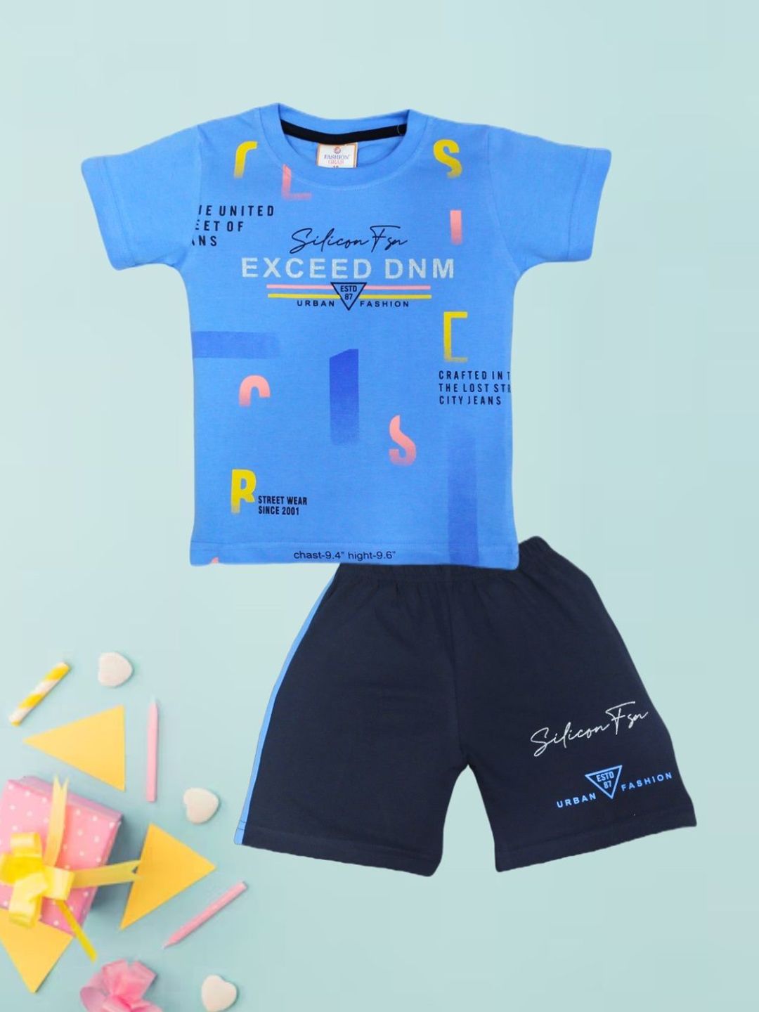 FASHION GRAB Infant Kids Printed Pure Cotton T-Shirt With Shorts