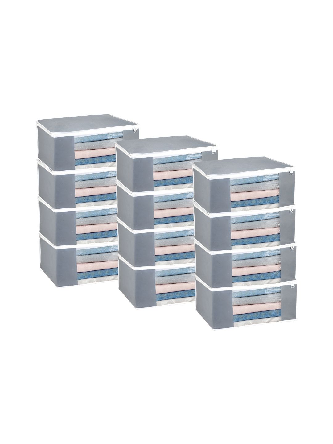 ANKIT INTERNATIONAL Grey Set of 12 Super Strong Multi-Utility Organisers