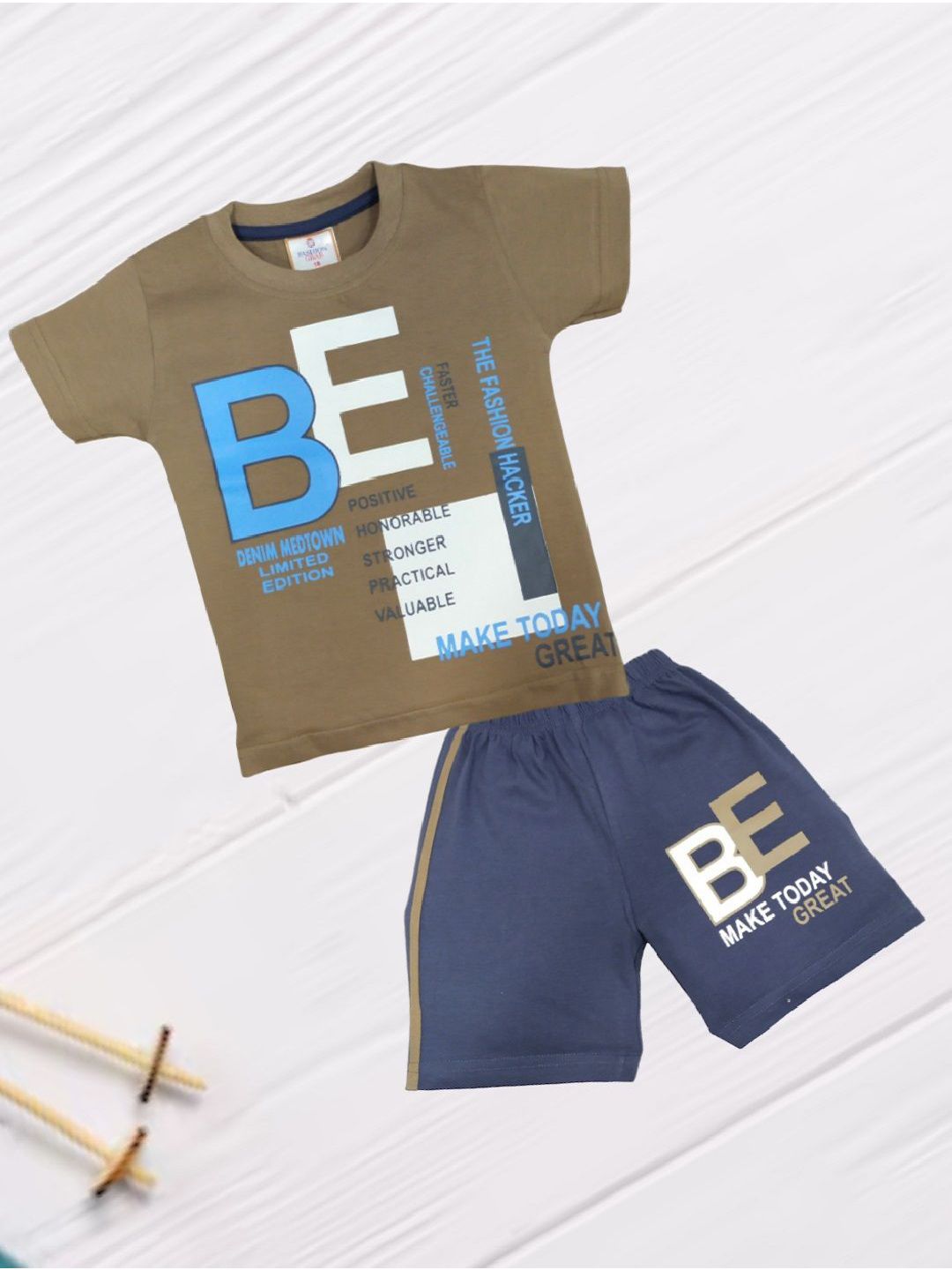 FASHION GRAB Infant Kids Printed Pure Cotton T-Shirt With Shorts
