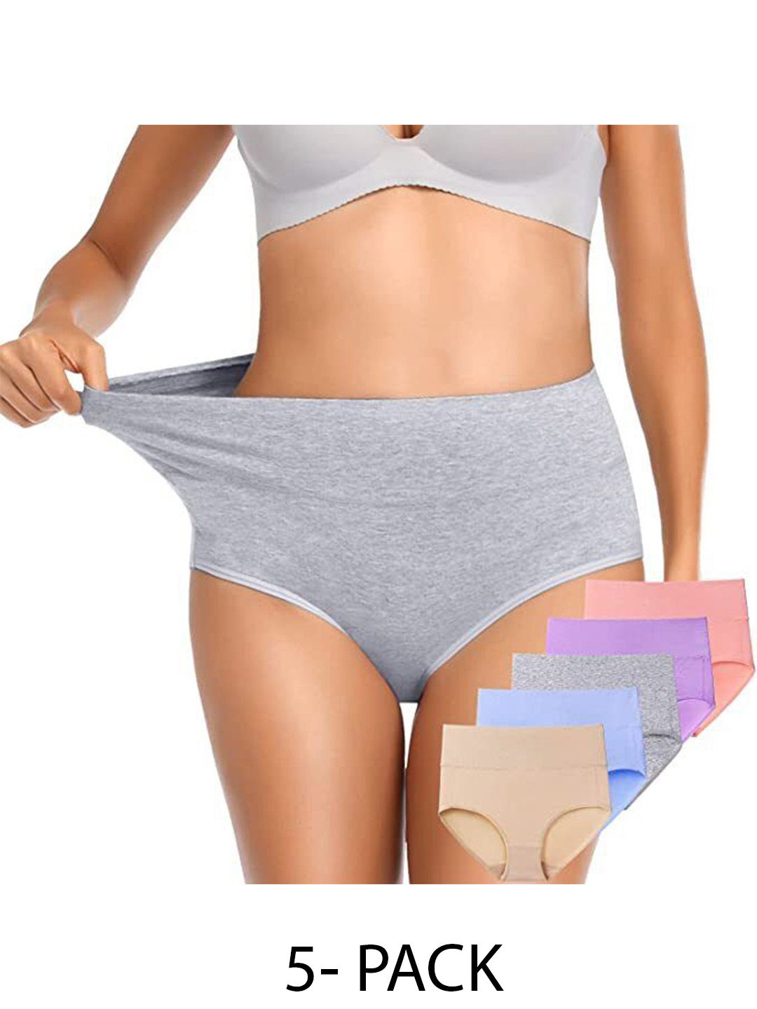 Diving Deep Women Pack of  5 Assorted Cotton Hipster Briefs