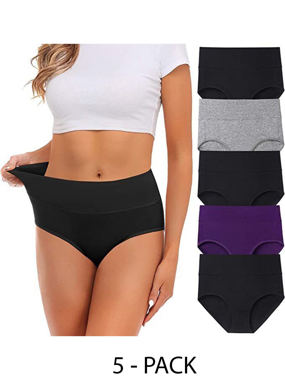 Diving Deep Women Pack of 5 Cotton Hipster Briefs