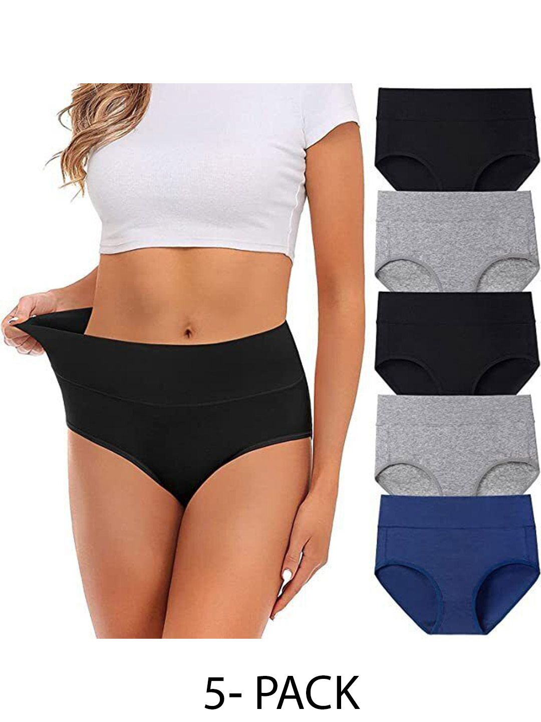 Diving Deep Women Pack of 5 Cotton Assorted Hipster