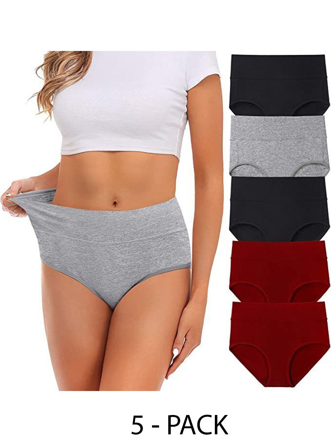 Diving Deep Women Pack of  5 Cotton Hipster Briefs