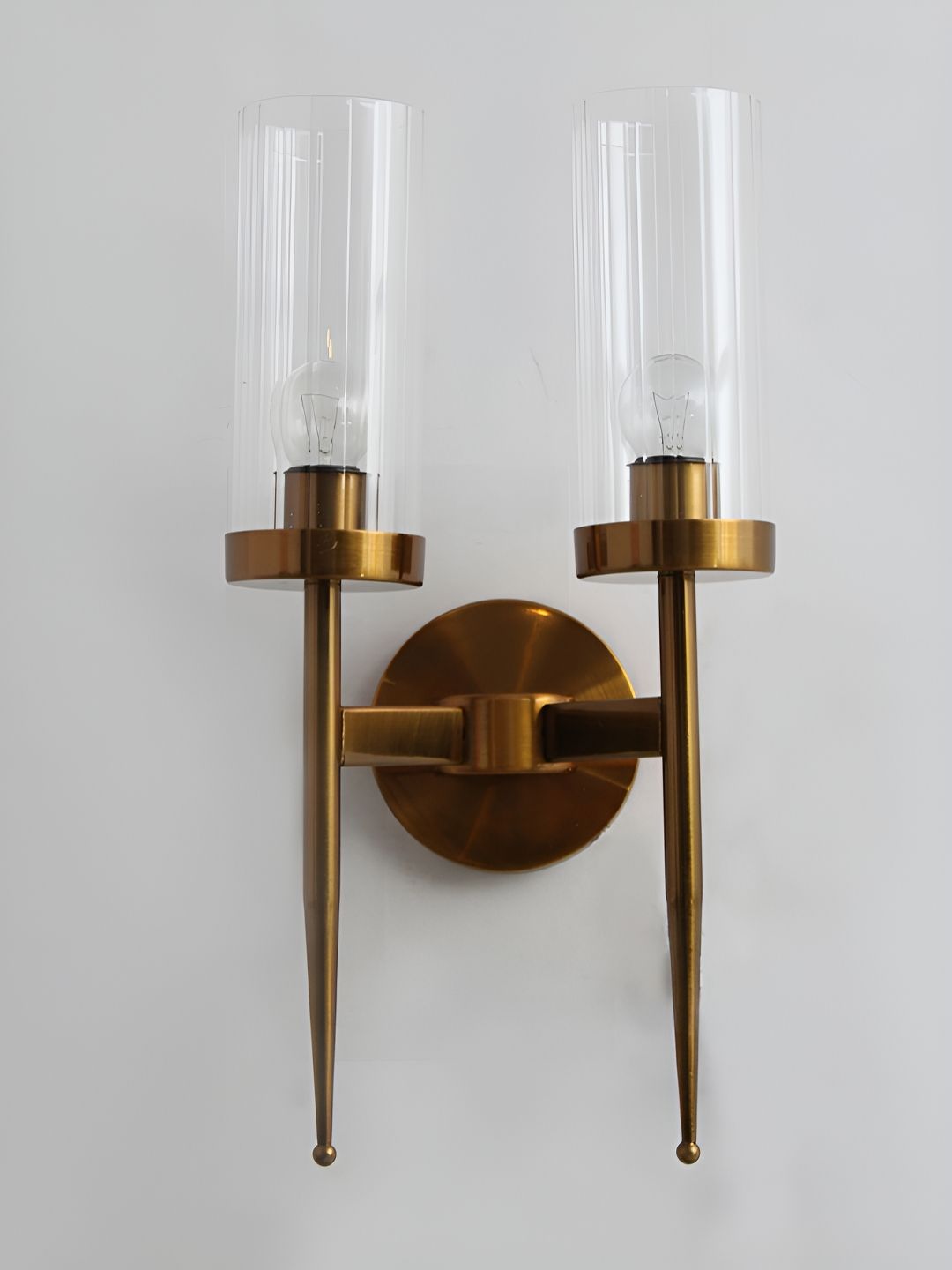 SHREE KALA HOME DECOR Brown & White Metal Traditional Abstract Shaped Shaped Wall Lamp