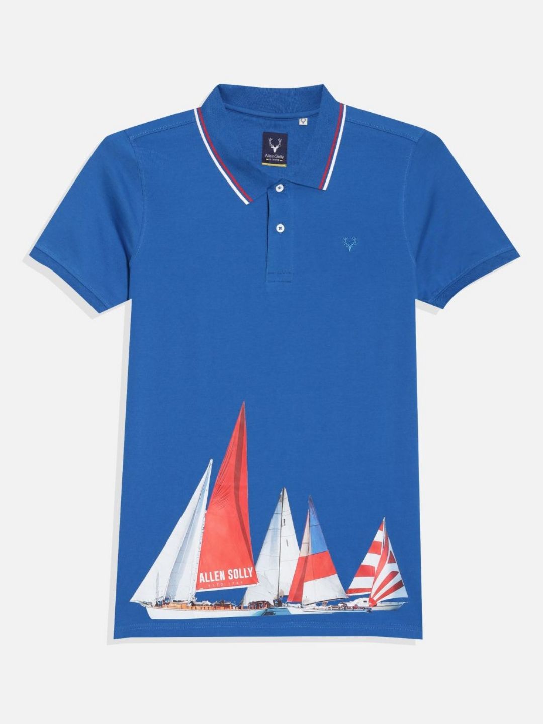 Allen Solly Junior Boys Graphic Printed Polo Collar Cotton T-shirt