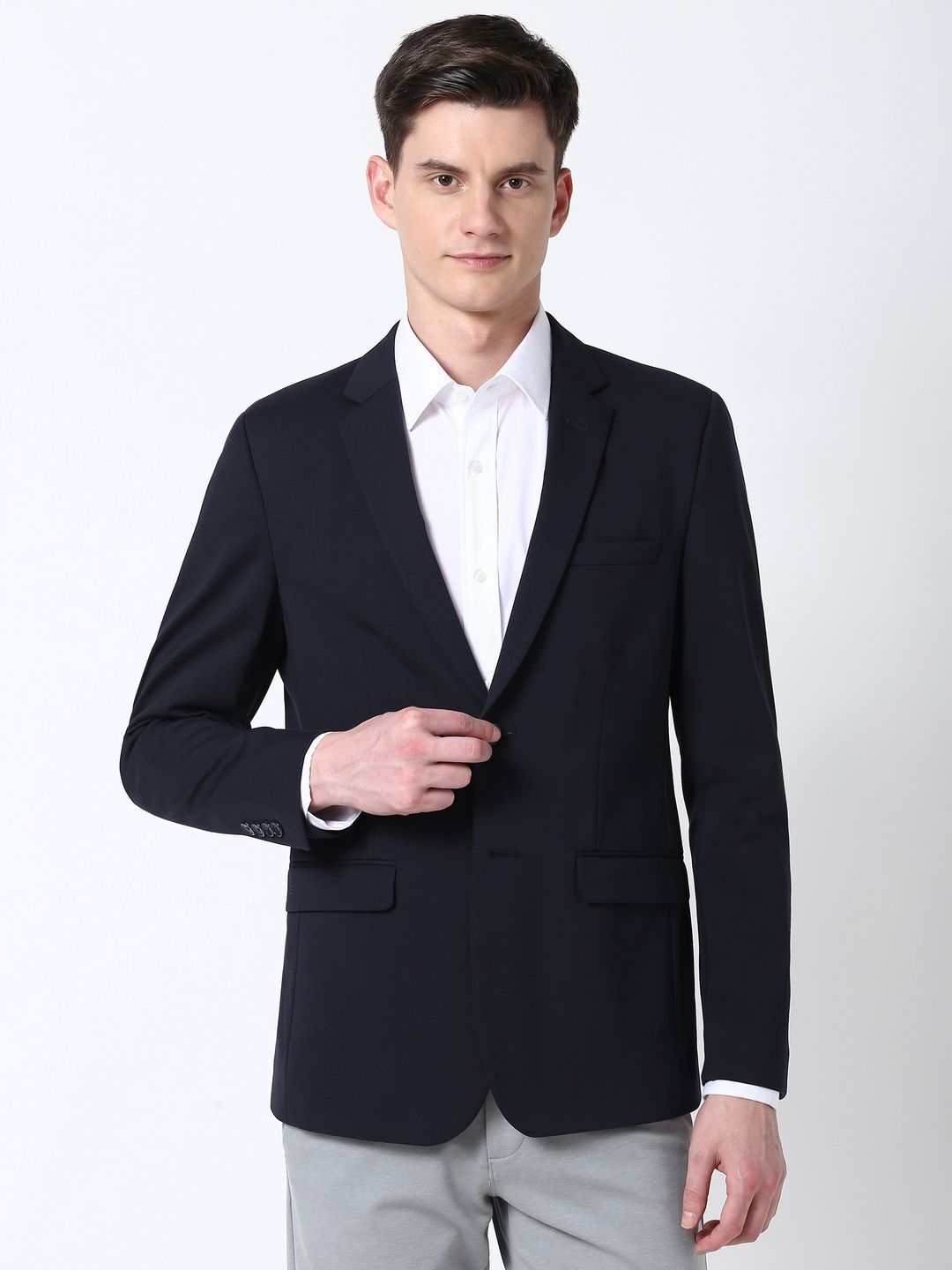 Peter England Elite Peter England Elite Slim Fit Notched Lapel Casual Blazers
