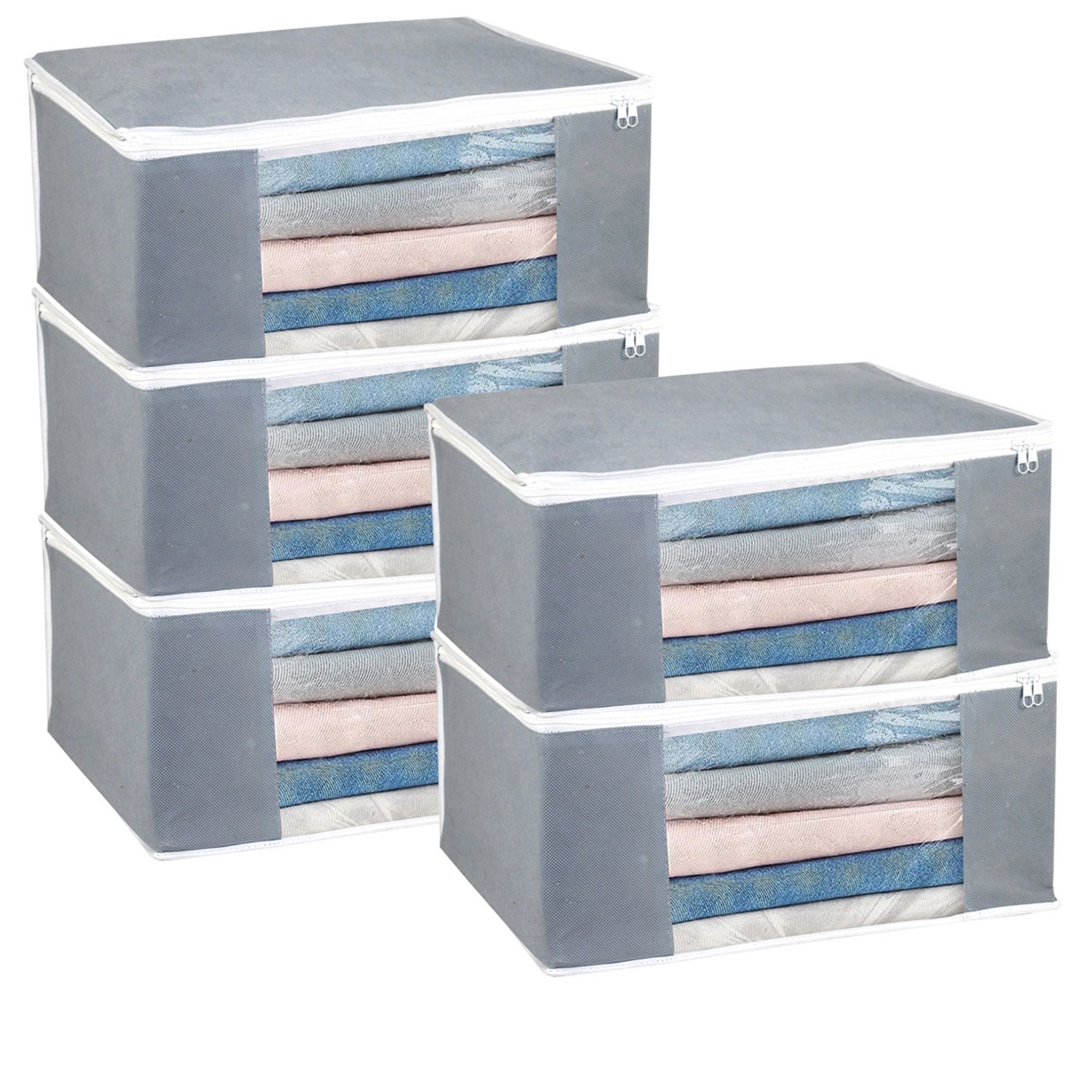 ANKIT INTERNATIONAL Grey Set of 5 Super Strong Multi-Utility Organisers