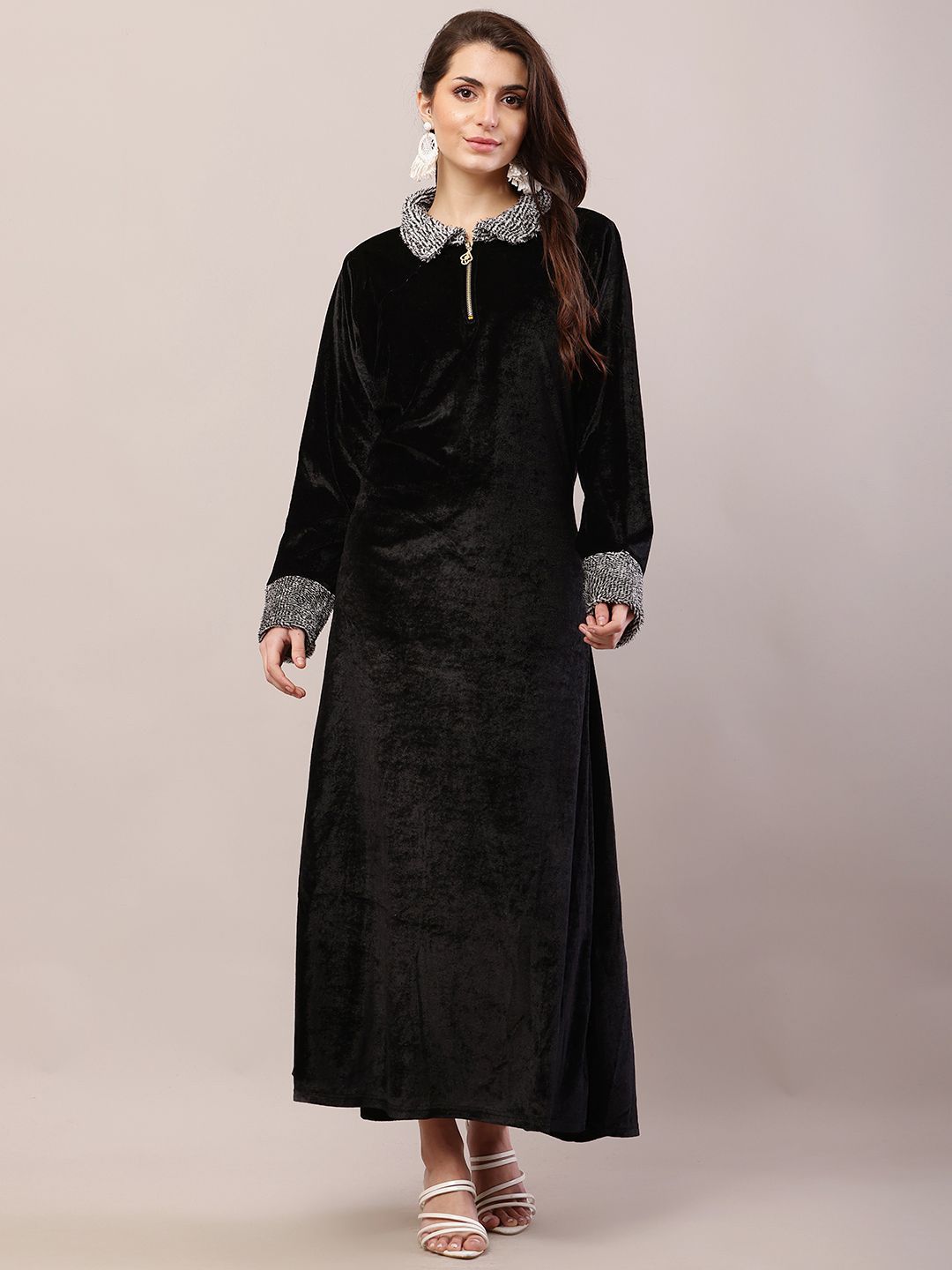 green emerald velvet dress Rhianna Dress - Black