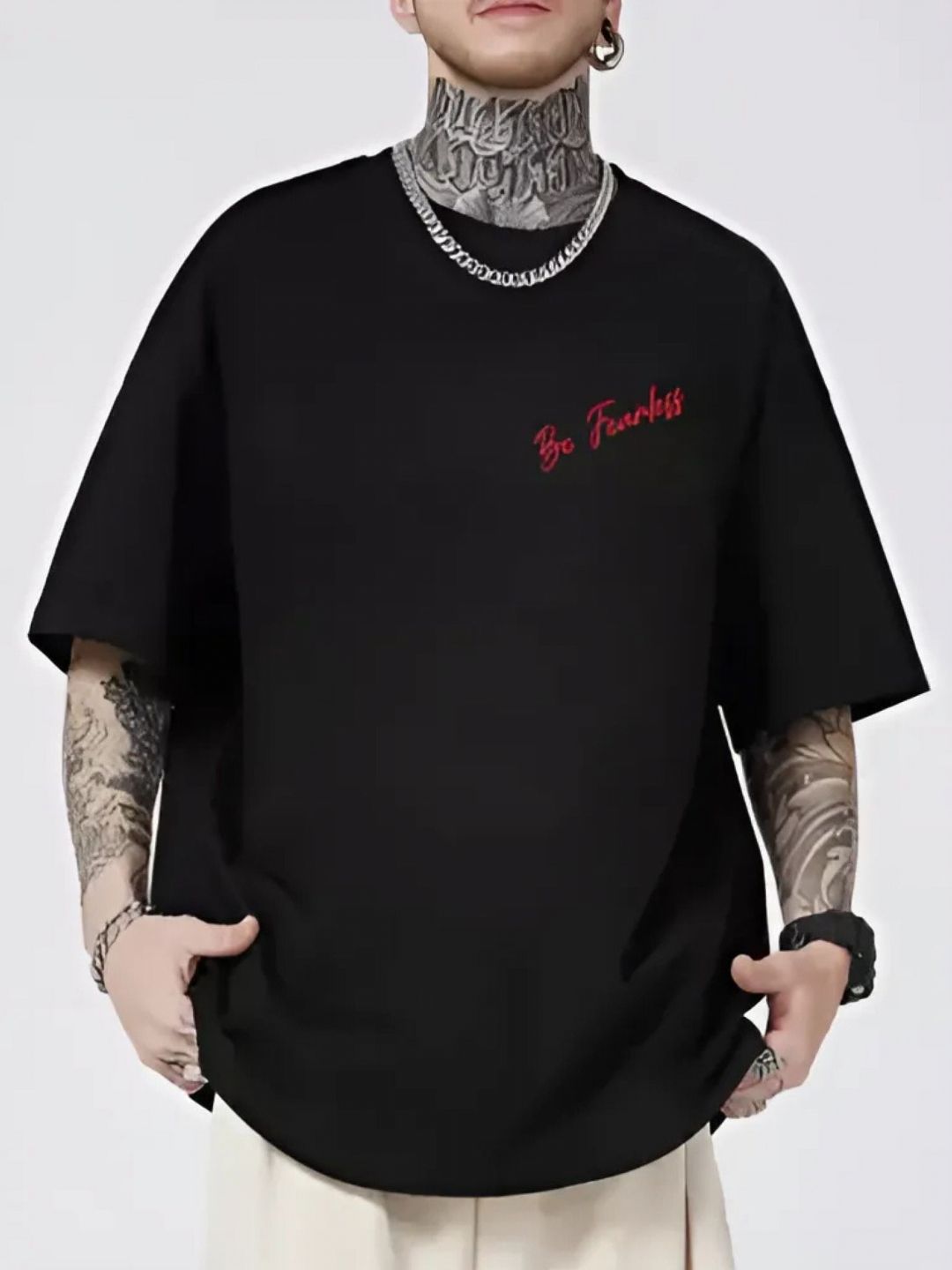 Crazybee Tshirt Men Graphic Printed Round Neck Cotton Oversized T-shirt