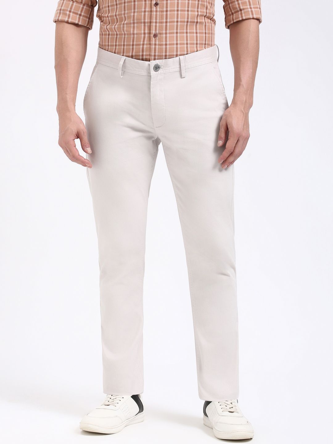 Peter England Casuals Peter England Casuals Men Slim Fit Mid-Rise Formal Trouser