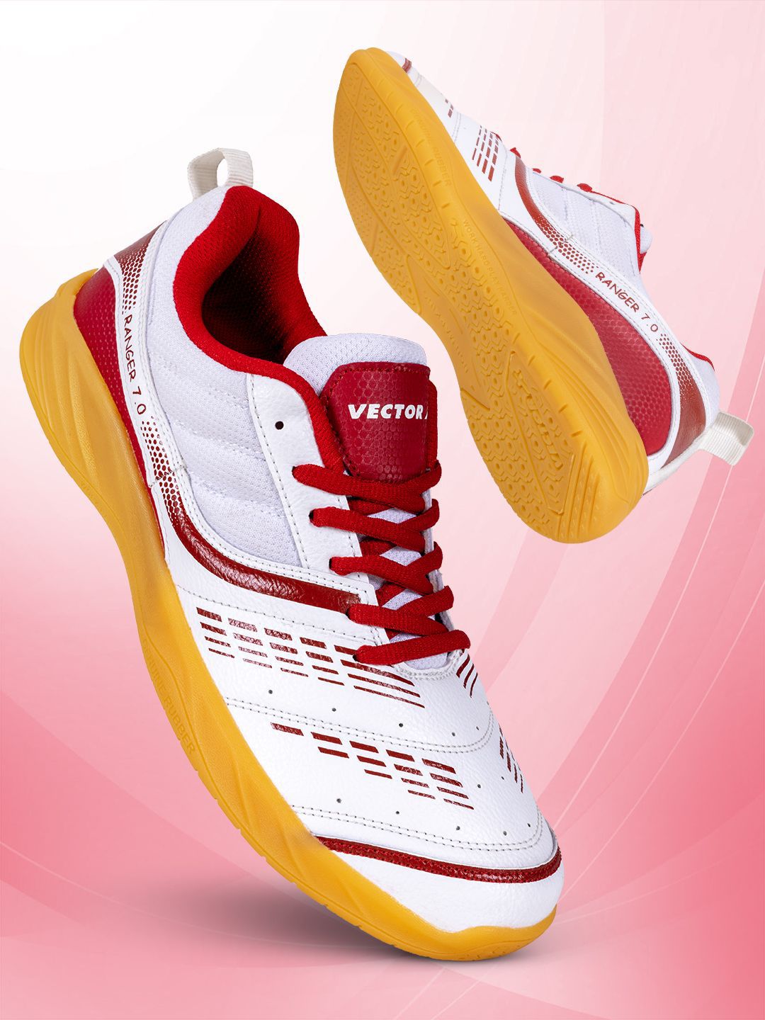 VECTOR X Ranger 7.0 Synthetic Mesh UpperRubber Sole Badminton Court Shoes
