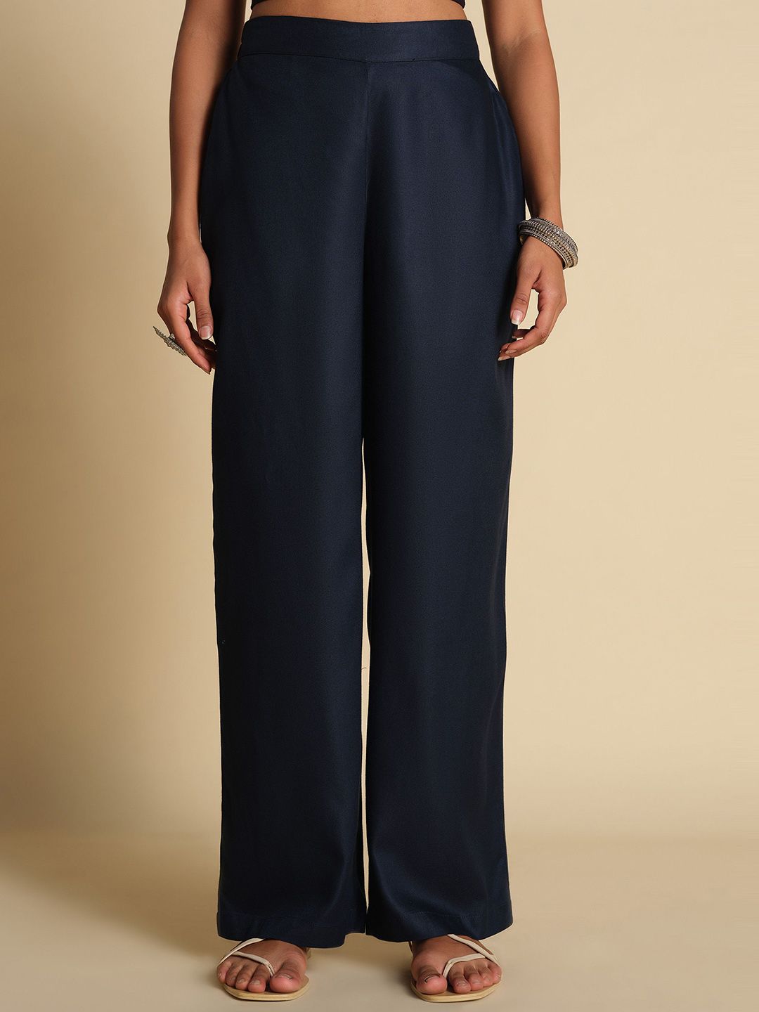 Global Desi Global Desi Women High-Rise Straight Fit Trousers
