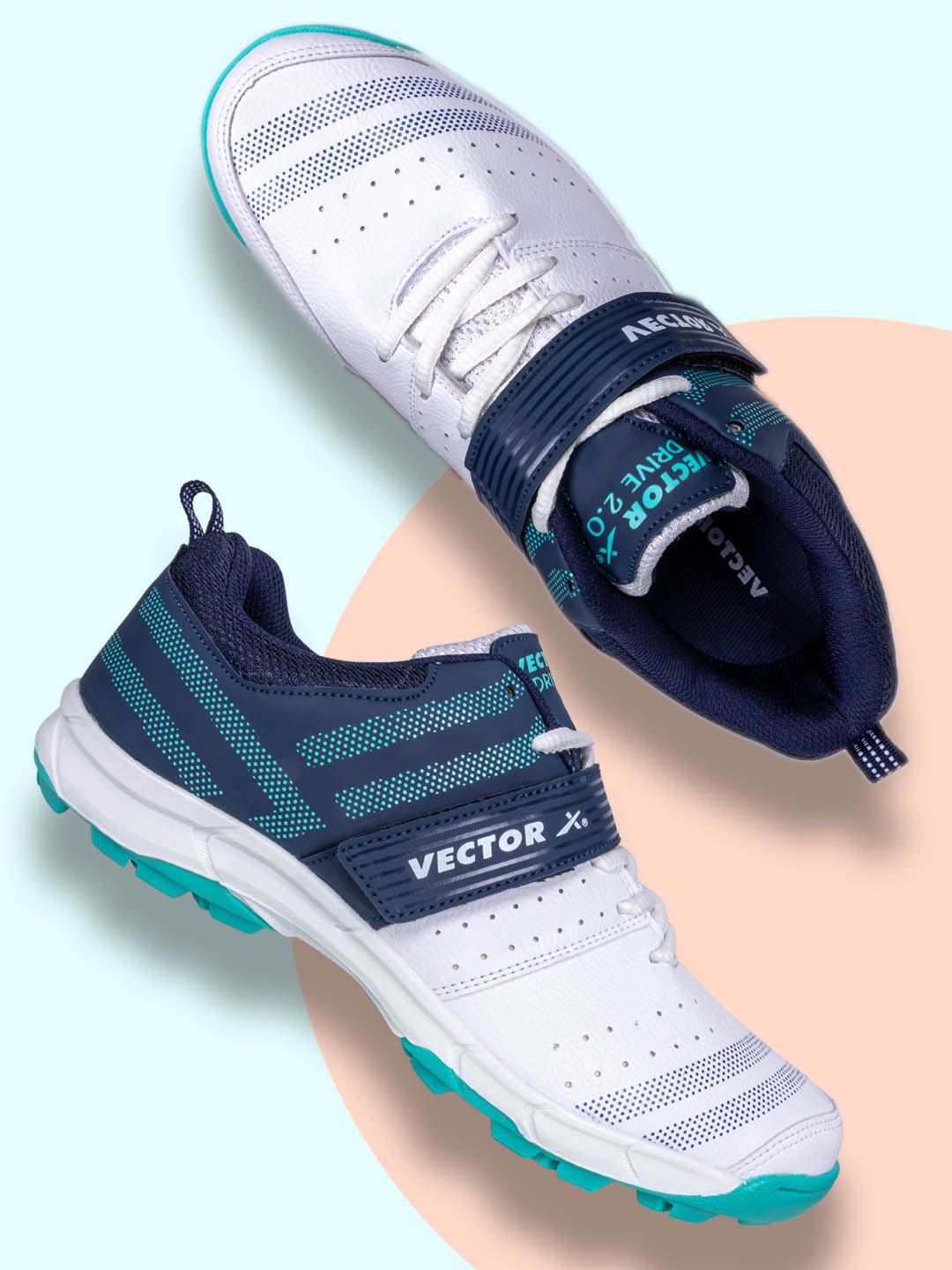 VECTOR X Men Drive 2.0 Synthetic Leather Upper & Mesh with PVC Sole Cricket Shoes