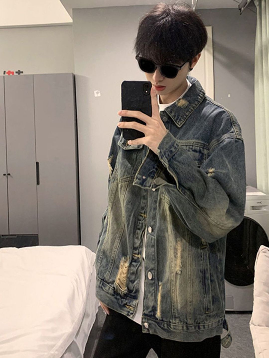 StyleCast Men Washed Lightweight Denim Jacket