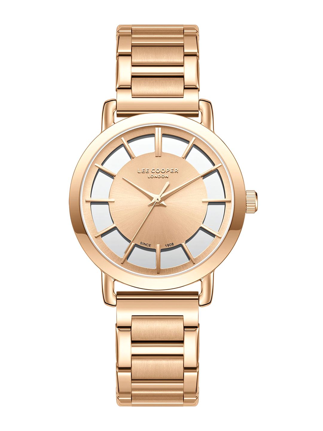 Buy Lee Cooper Women Brass Dial & Stainless Steel Bracelet Style