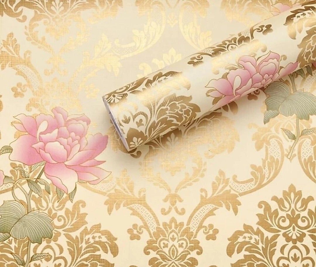 ANNA CREATIONS ANNA CREATIONS White & Yellow Floral Printed Decorative Wallpaper
