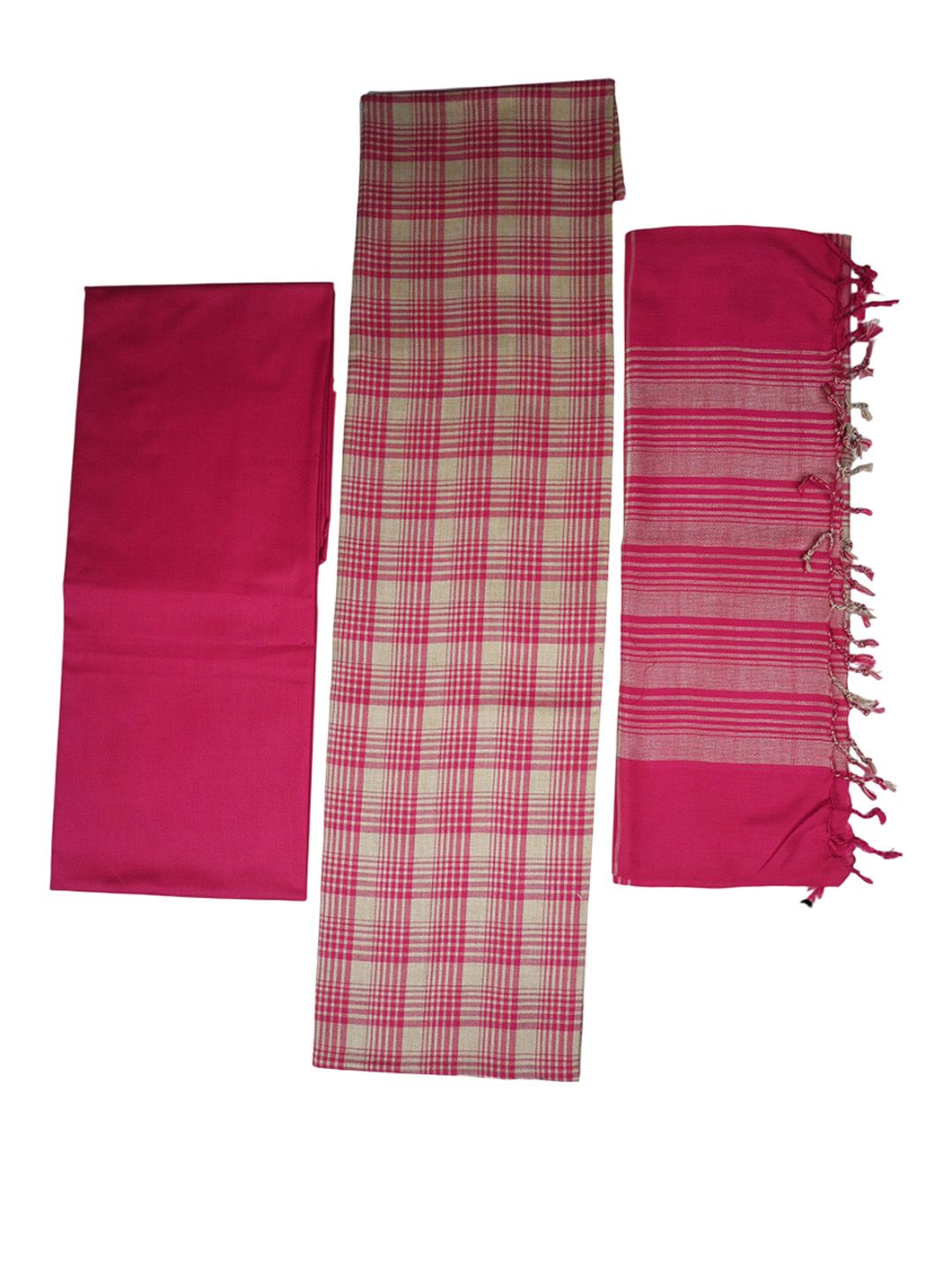 Vrinde Unstitched Checkered Woolen Dress Material
