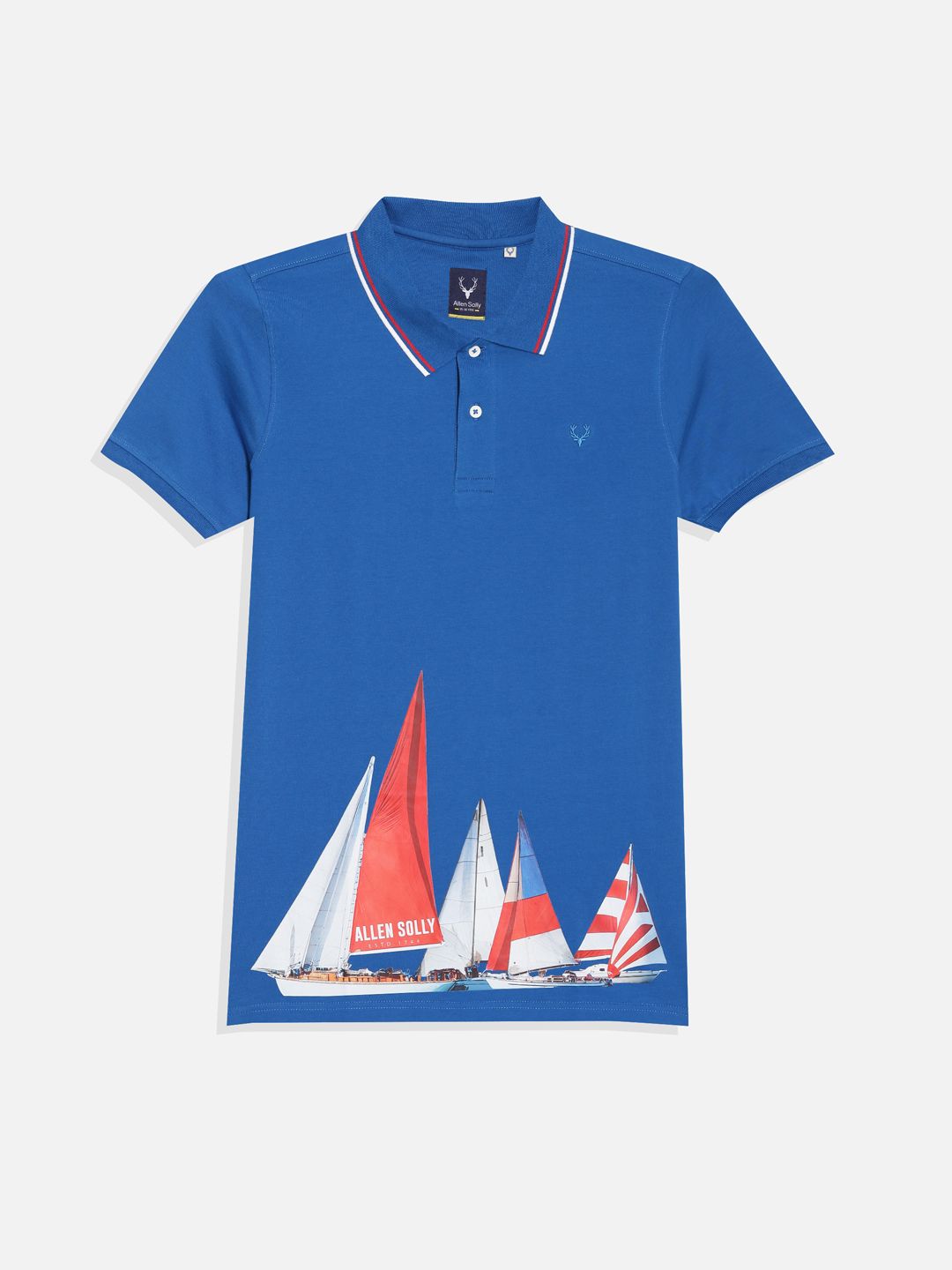 Allen Solly Junior Boys Graphic Printed Polo Collar Cotton T-shirt