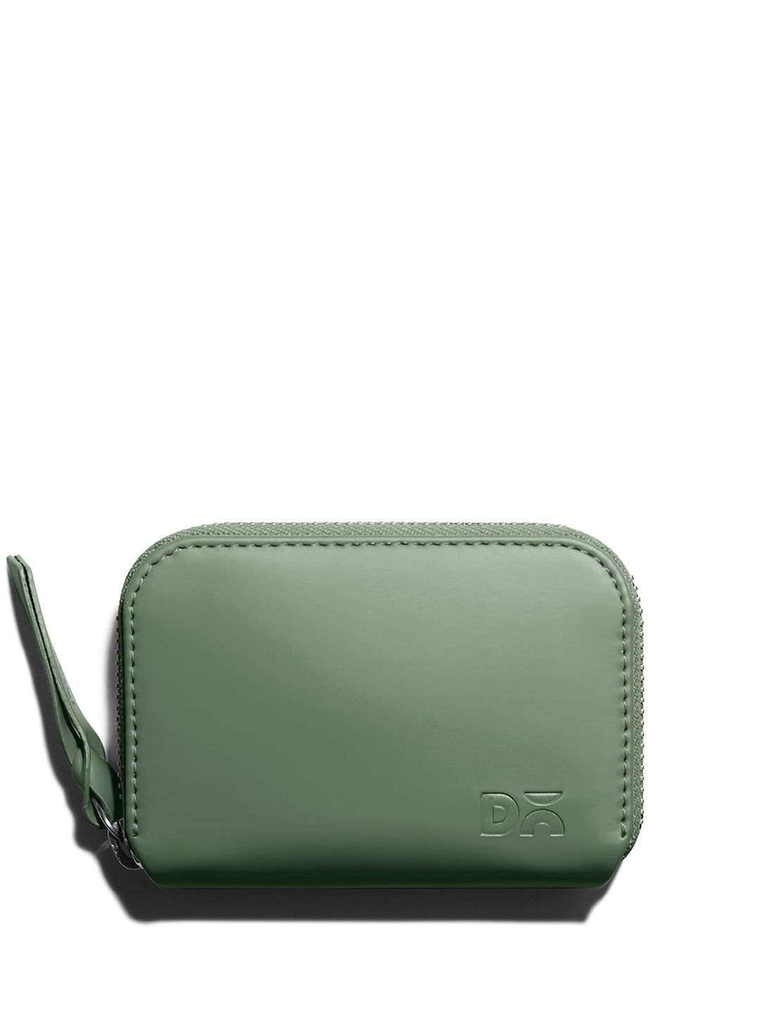 DailyObjects Unisex Sap Green Vegan Leather Zipper Slim Card & Coin Wallet