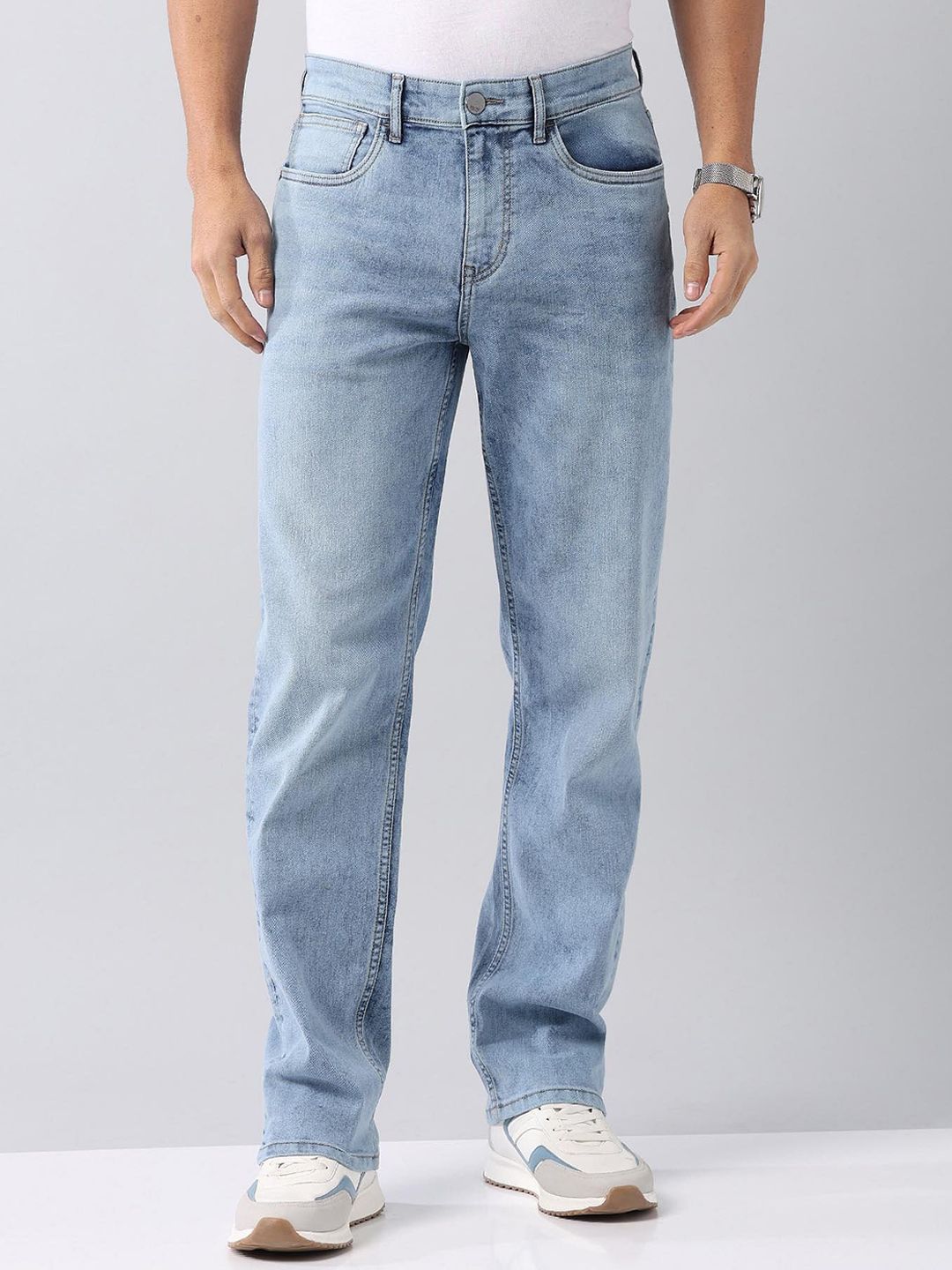 AD By Arvind Men Relaxed Fit Heavy Fade Jeans