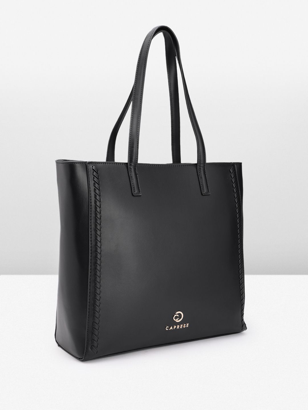 Buy Caprese Ramani Women Black Medium Tote Bag - Handbags for