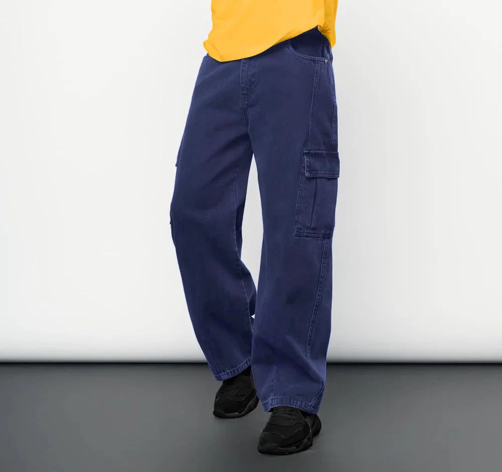 RAGZO Men Relaxed Fit Mid-Rise Cotton Cargo Jeans