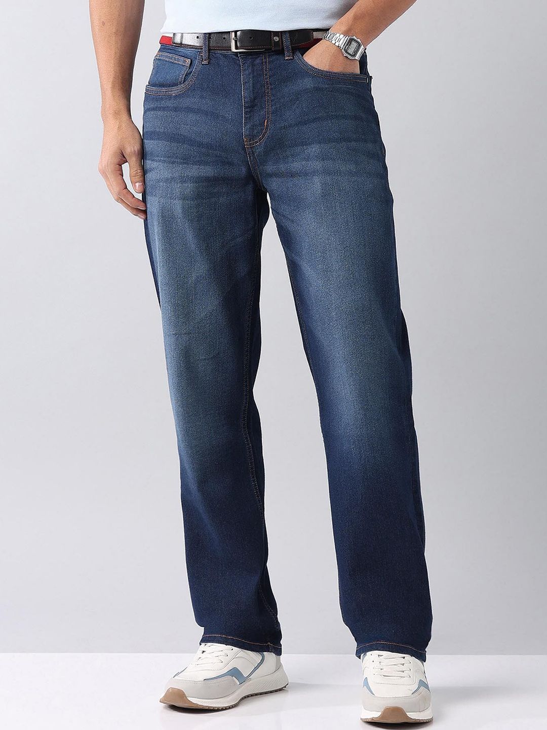 AD By Arvind Men Relaxed tapered Fit Mid Rise Jeans