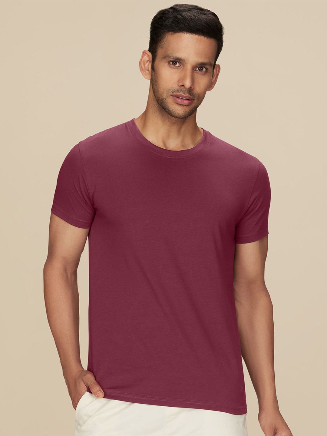 M♡ Buy XYXX Pace Ultra Breezy, Super Combed Cotton Solid Crew Neck T