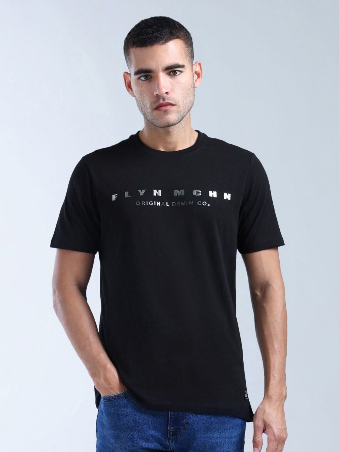 Flying Machine Men Brand Logo Printed T-shirt