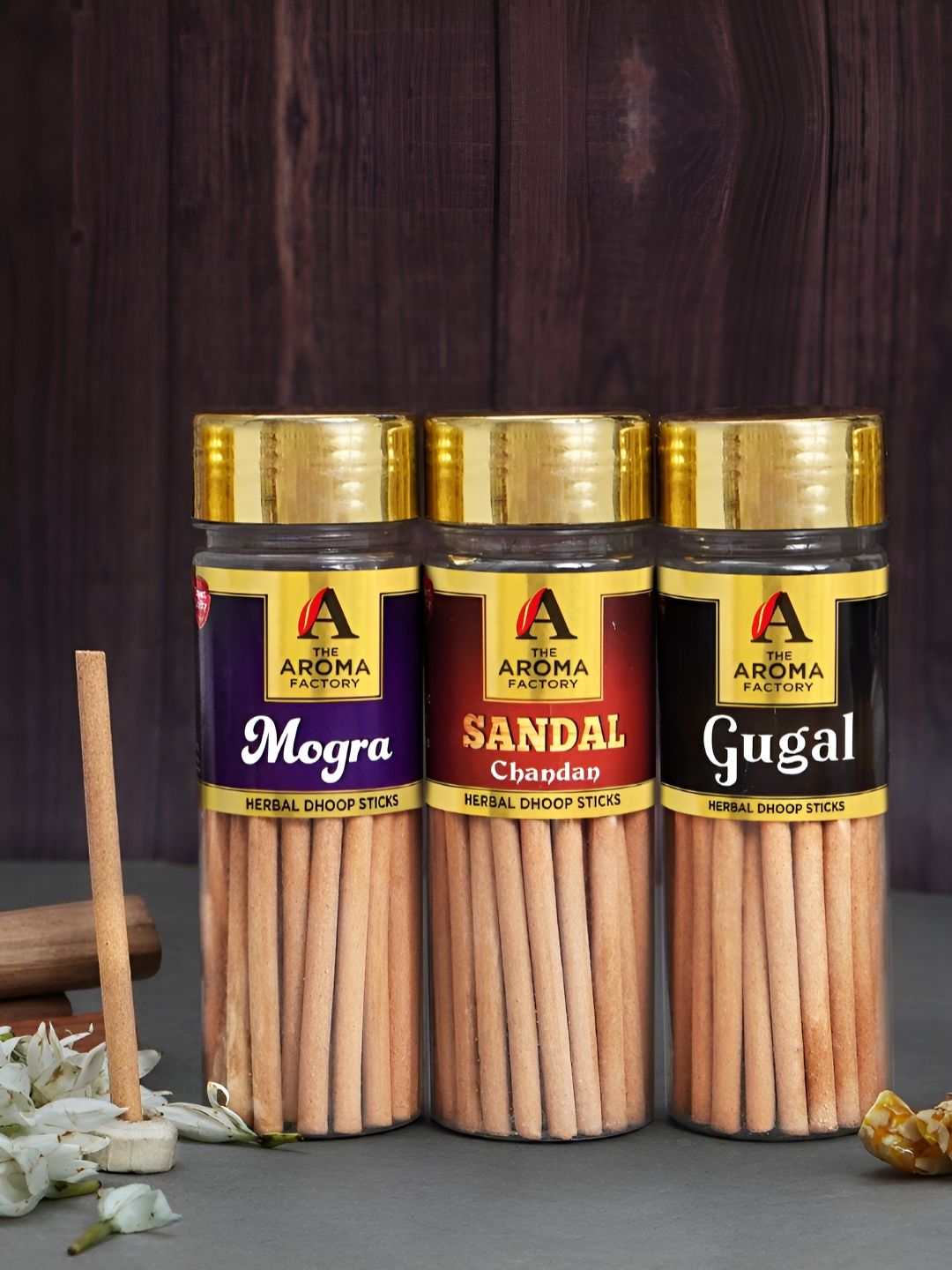 The Aroma Factory Wood 3 Piece Scented Ganesh Chaturthi Incense Sticks