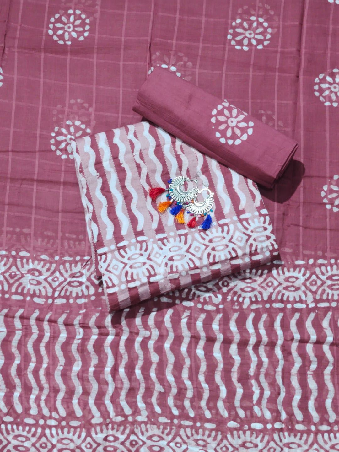Farooq Dyeing Chevron Printed Pure Cotton Unstitched Dress Material