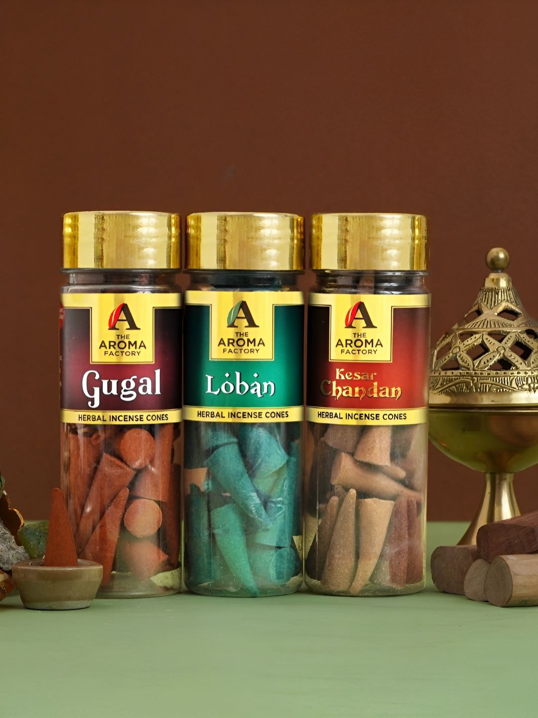 The Aroma Factory Wood 3 Piece Scented Ganesh Chaturthi Incense Sticks